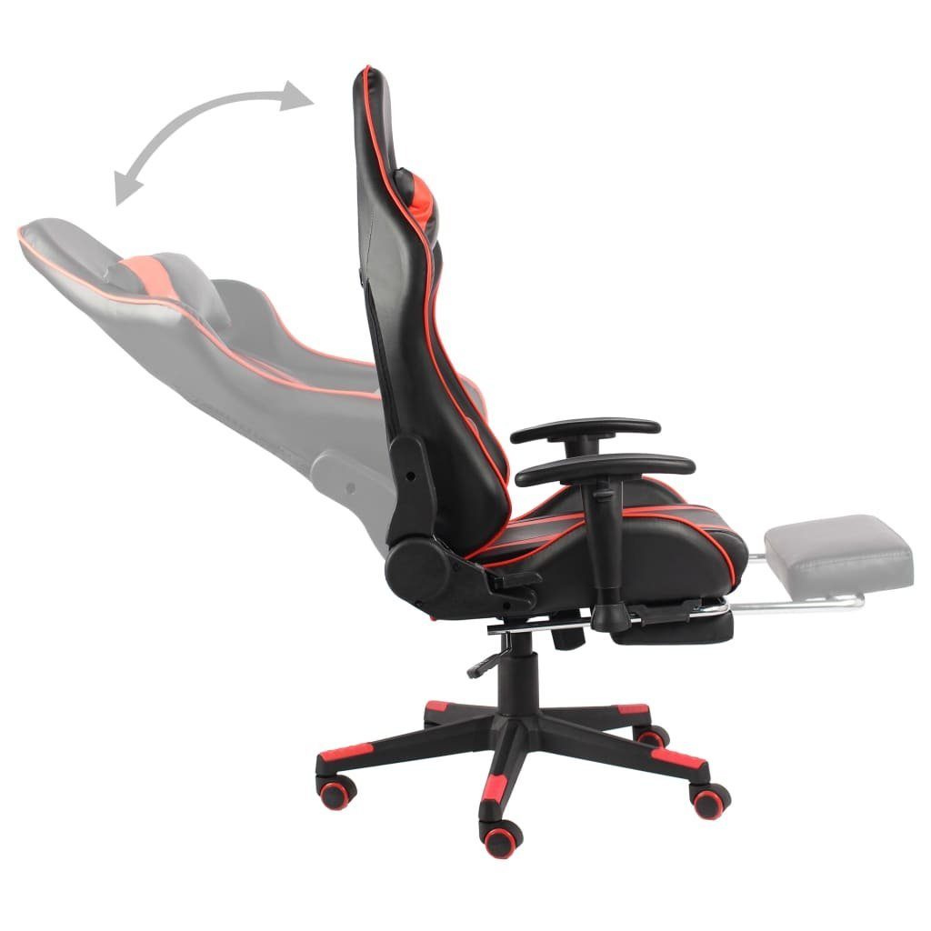 vidaXL Bürostuhl Rot PVC Drehbar Fußstütze Gaming-Stuhl mit