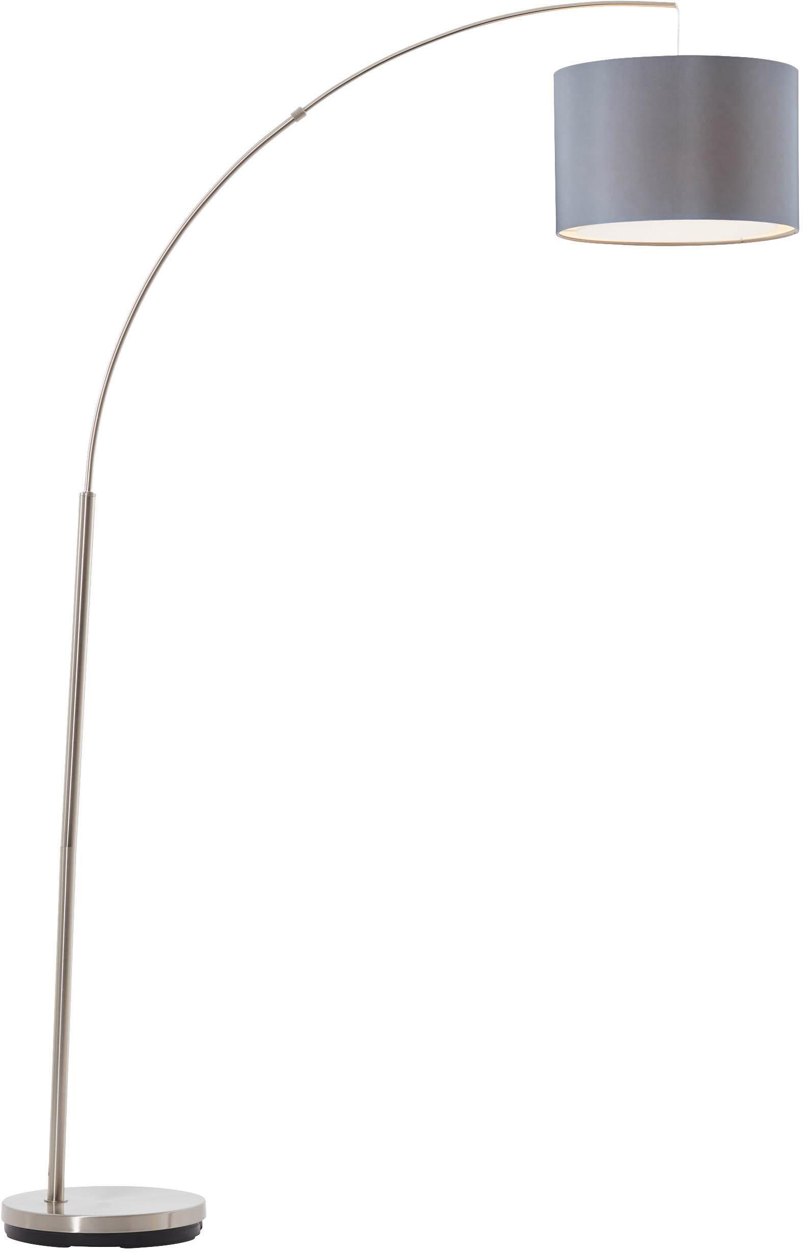 Stehleuchte Clarie, grau, eisenfarben, 180 cm, Stoff/Metall günstig online kaufen