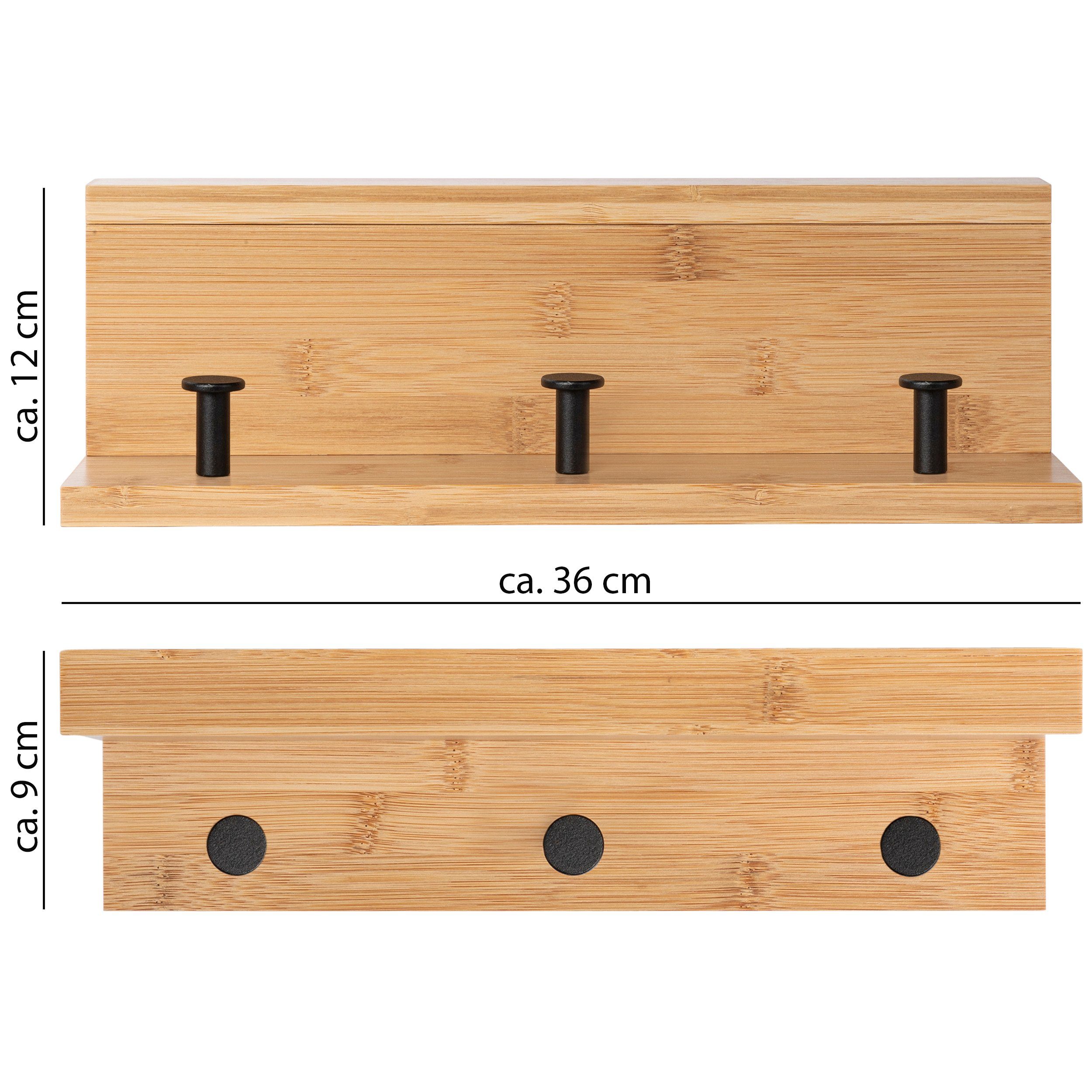 ONVAYA Wandregal Wandregal mit 5 Haken, Regalbrett schwebend aus Holz, Schl günstig online kaufen