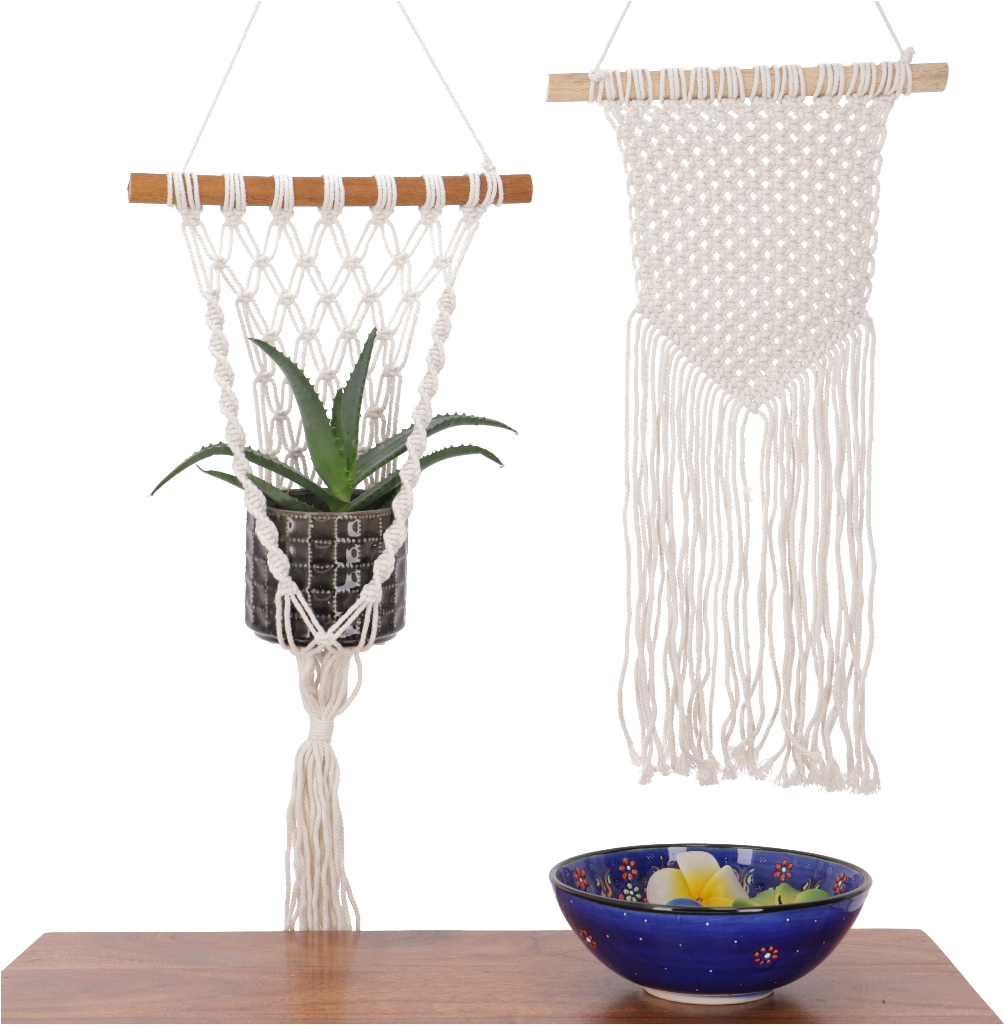 Guru-Shop Wandbild Makramee Blumenampel, im Boho günstig online kaufen