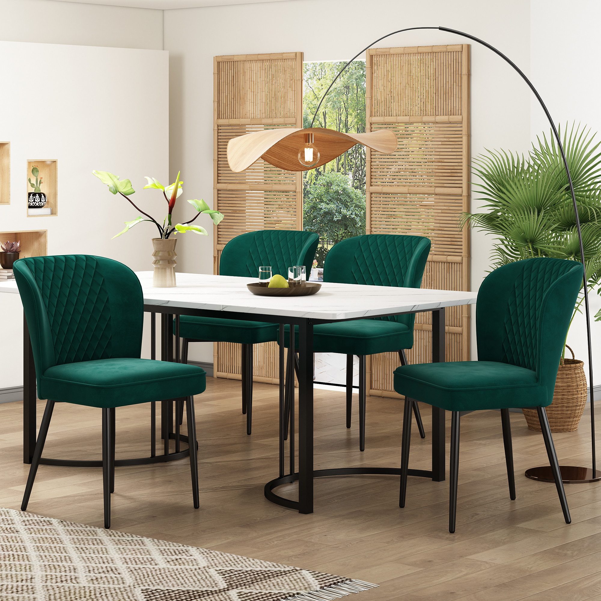 ANYSUN Essgruppe Sitzgruppe, Esstisch 140 cm, 4 Stühle, (Set, 1Tisch, 4 Stuhle), bestehend aus 4 Sesseln und1 Tisch