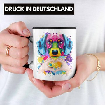 Trendation Tasse Dackel Besitzer Farbe Love Tasse Geschenk Lustiger Spruch Geschenkidee