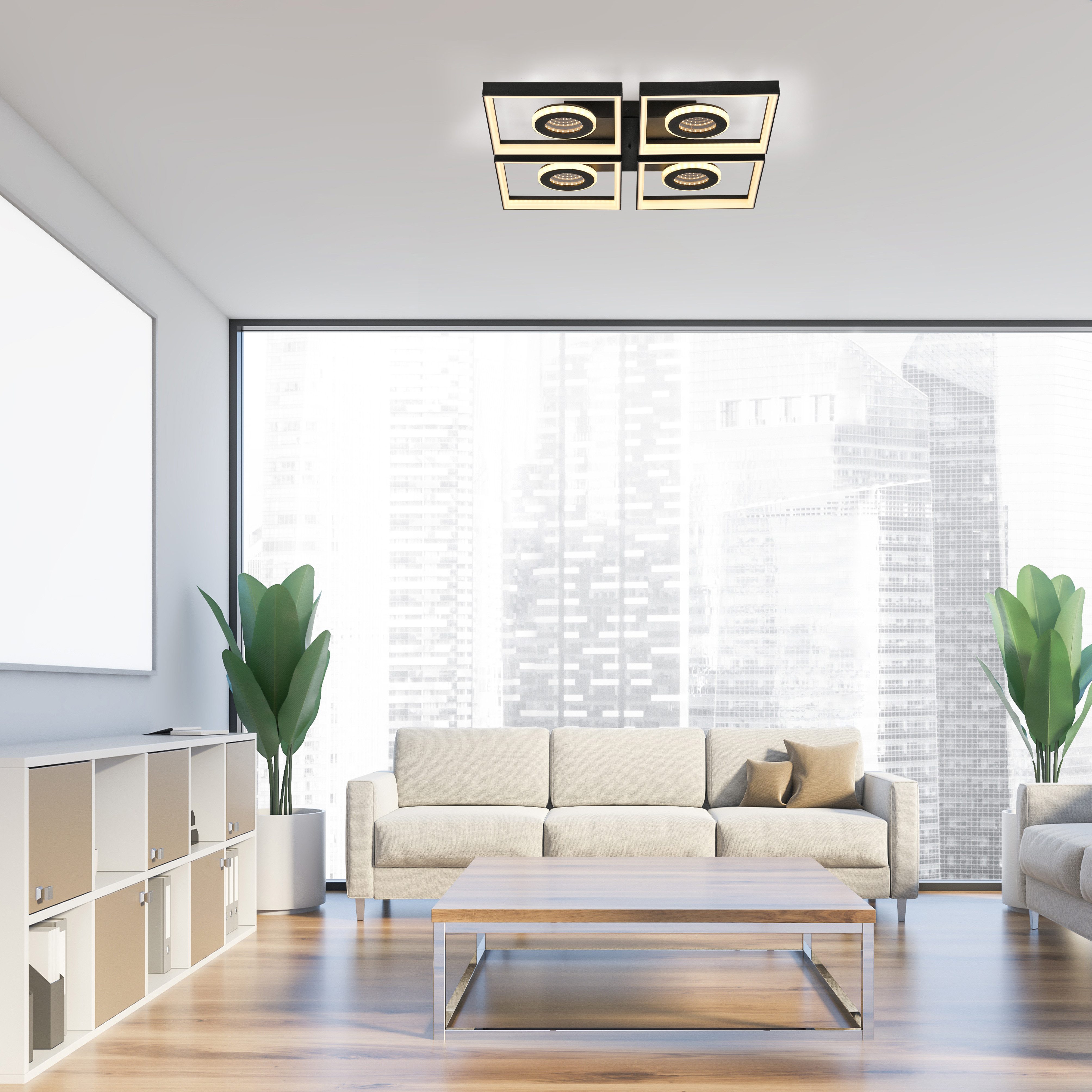 Paul Neuhaus Deckenleuchte TRAFORO, dimmbar über Fernbedienung, LED fest in günstig online kaufen