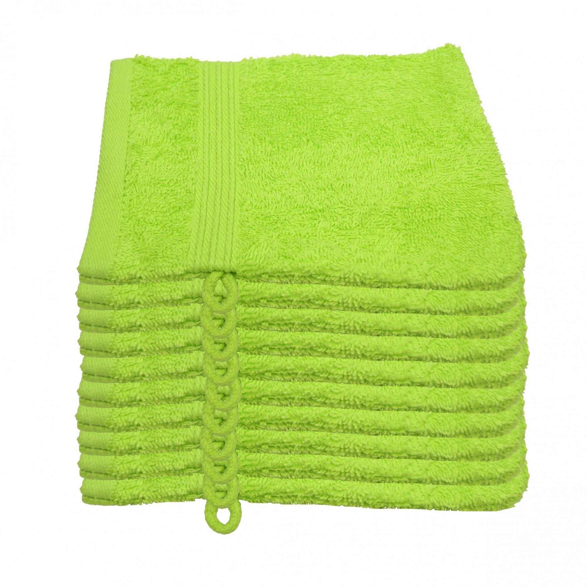 Julie Julsen Waschhandschuh 10-Waschhandschuh-Apfelgrün-Waschhandschuh 15 x 21 cm, (10-St)