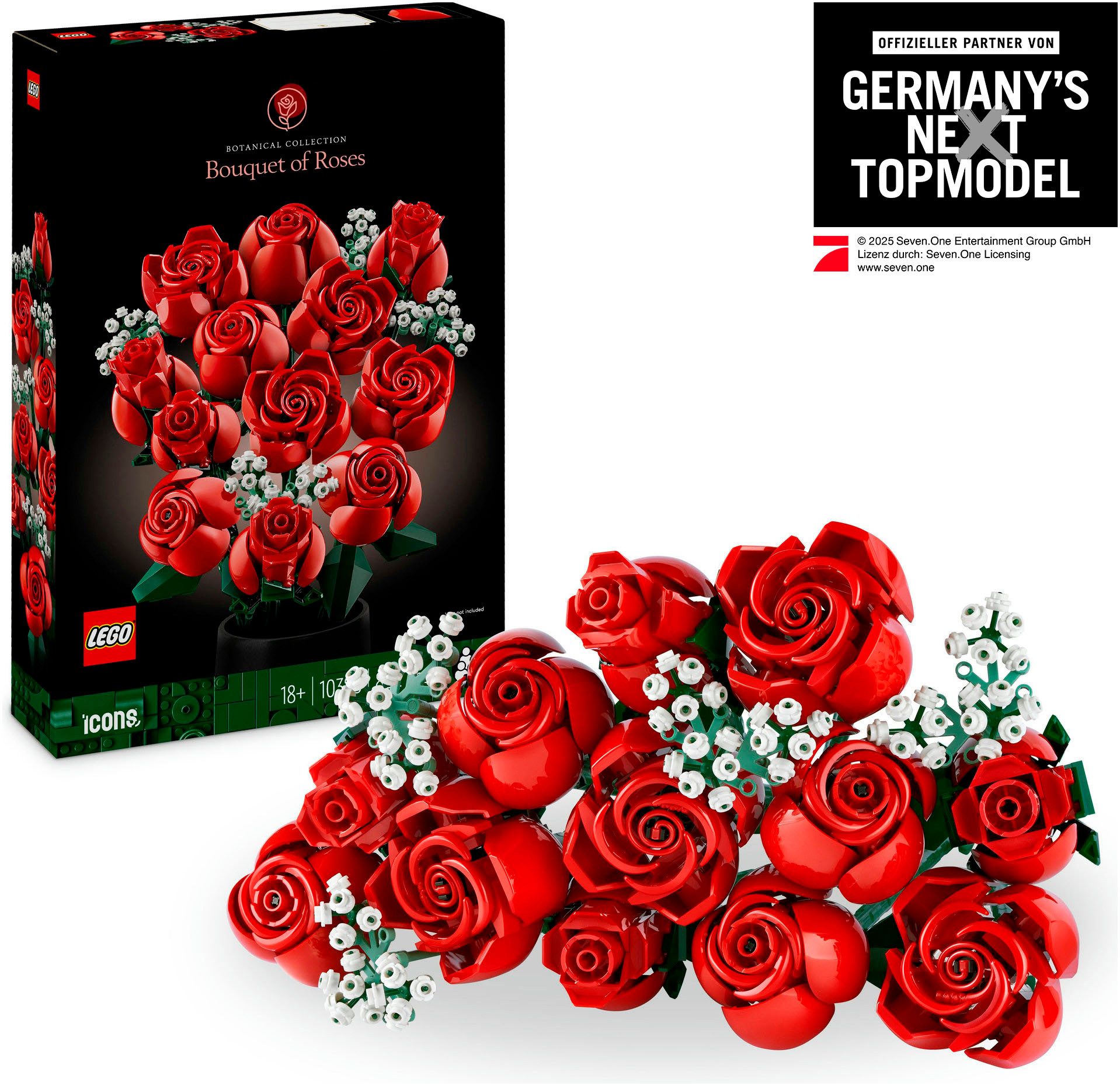 LEGO® Rosenstrauß (10328), Lego Botanicals Konstruktionsspielsteine, (822 St), Made in Europe