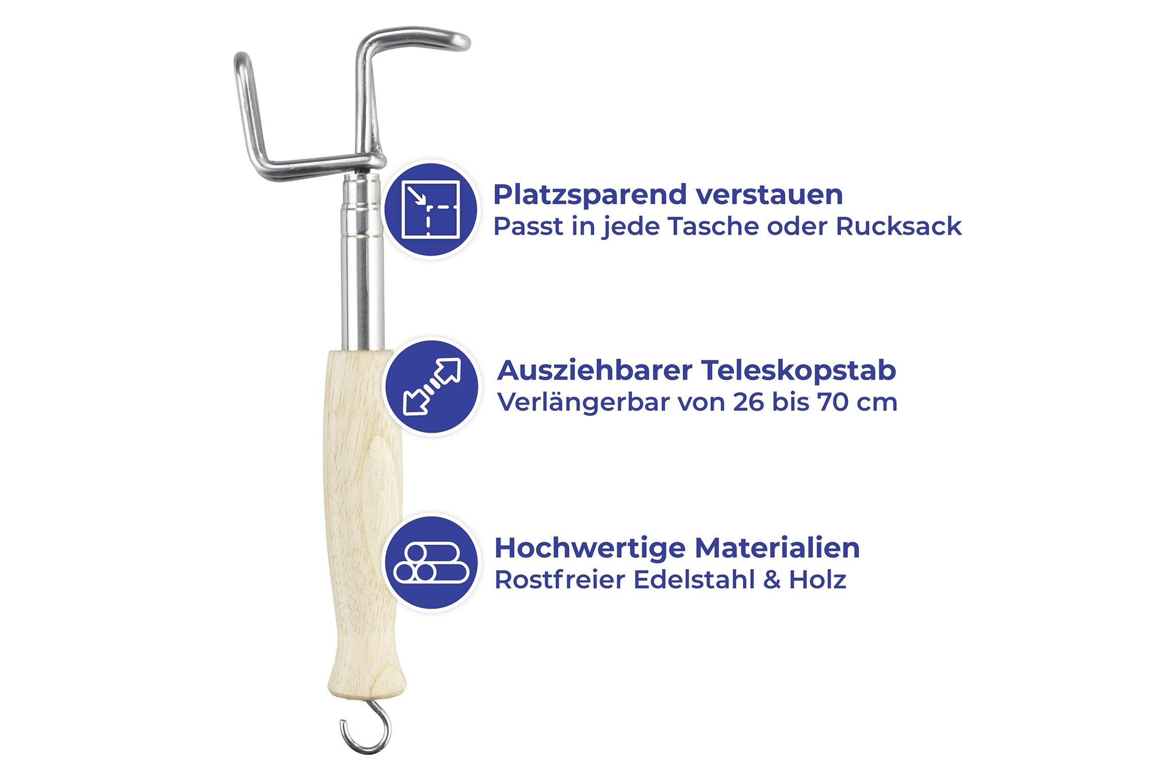 WENKO Badaccessoire-Set WENKO Teleskop-Anziehhilfe HT 8.50x3 cm bunt