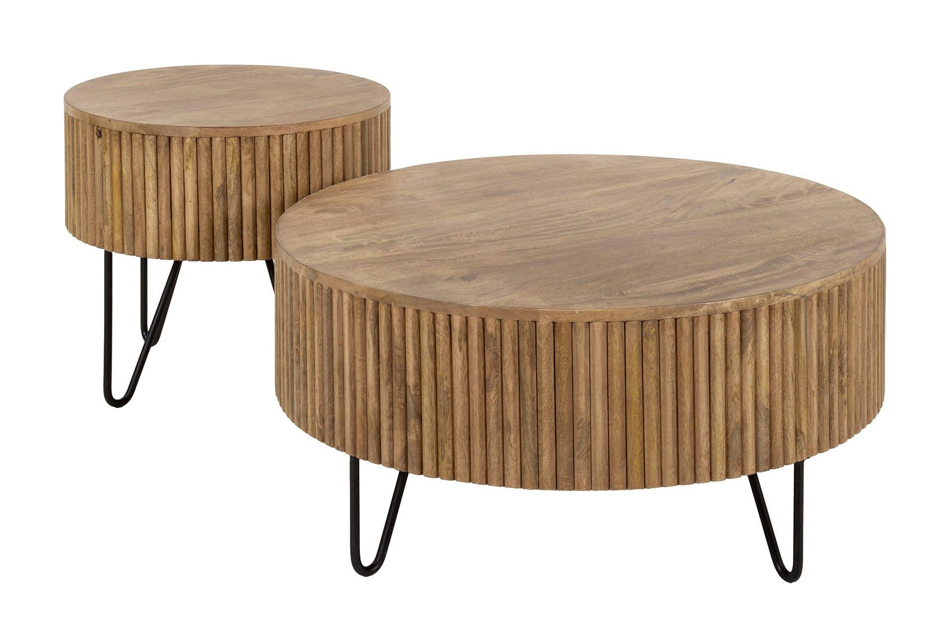 Luxusbetten24 Couchtisch Duna, 2er Set aus Mangoholz