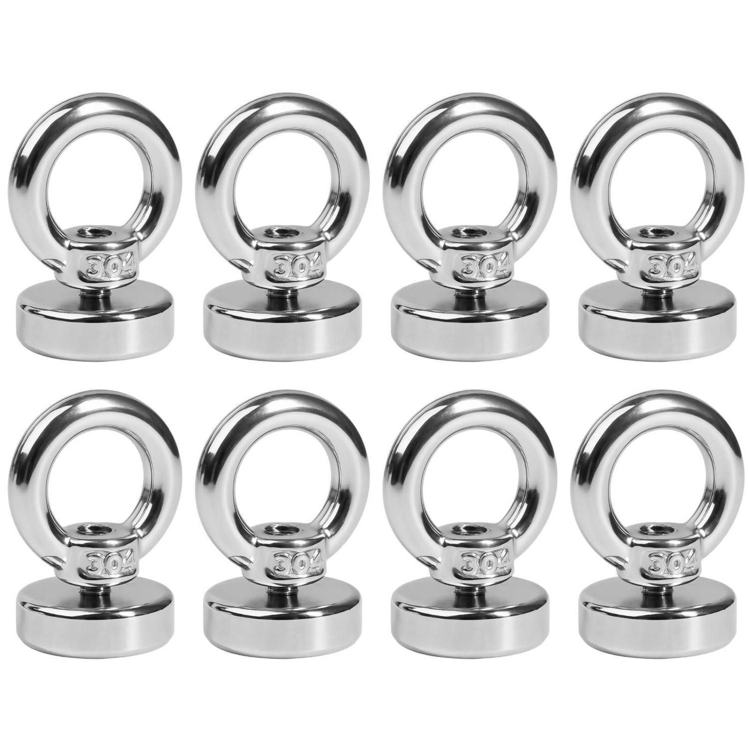LuxusKollektion Magnethalter Magnet mit Öse 5kg Neodym 16mm stark (8-St)