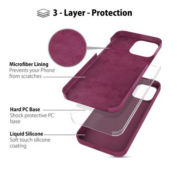 MyGadget Handyhülle Hülle für Apple iPhone 14, Gummierte 3 Layer Struktur Schutzhülle mit Soft Inlay & Hardcase Cover