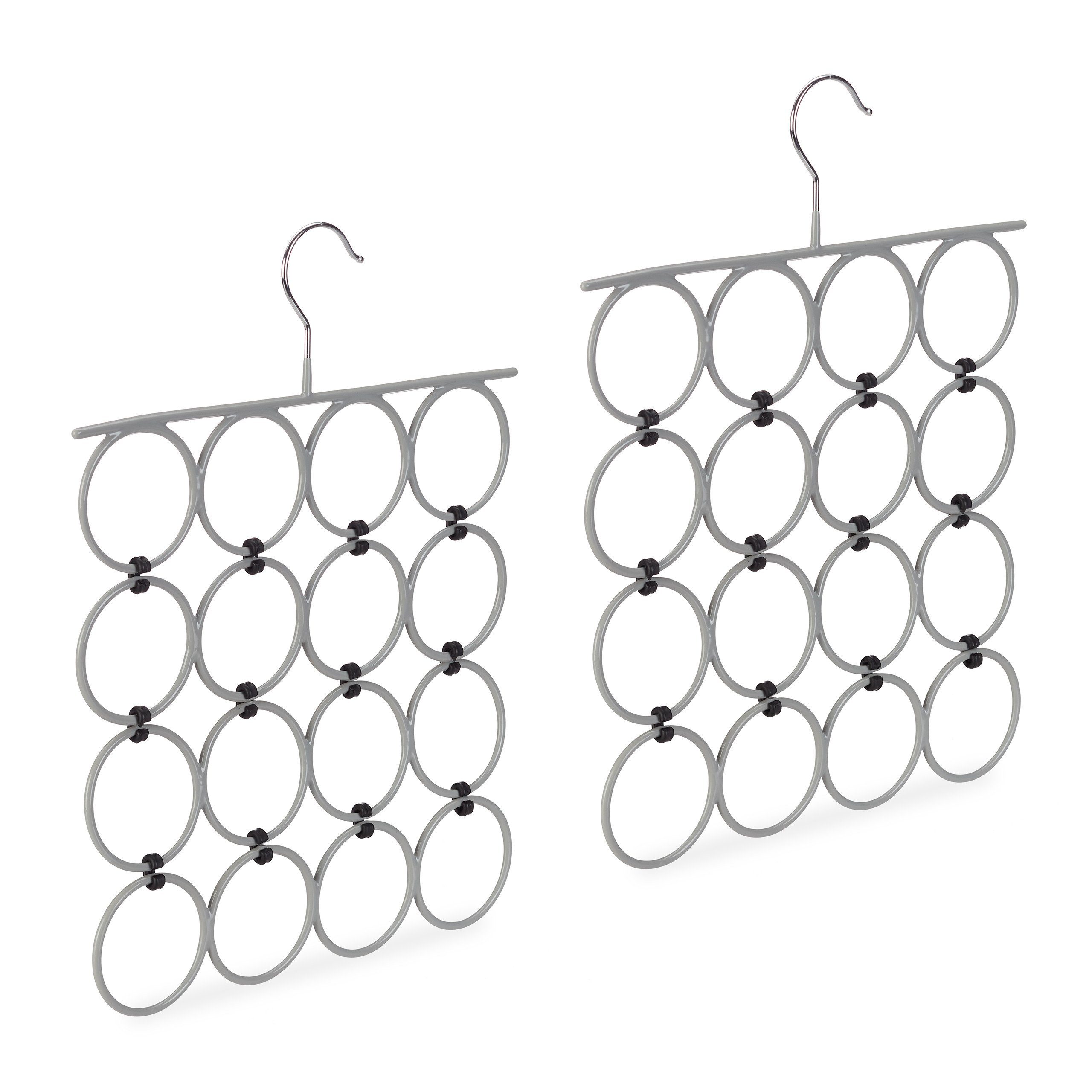relaxdays Kleiderbügel 2 x Schalhalter faltbar günstig online kaufen