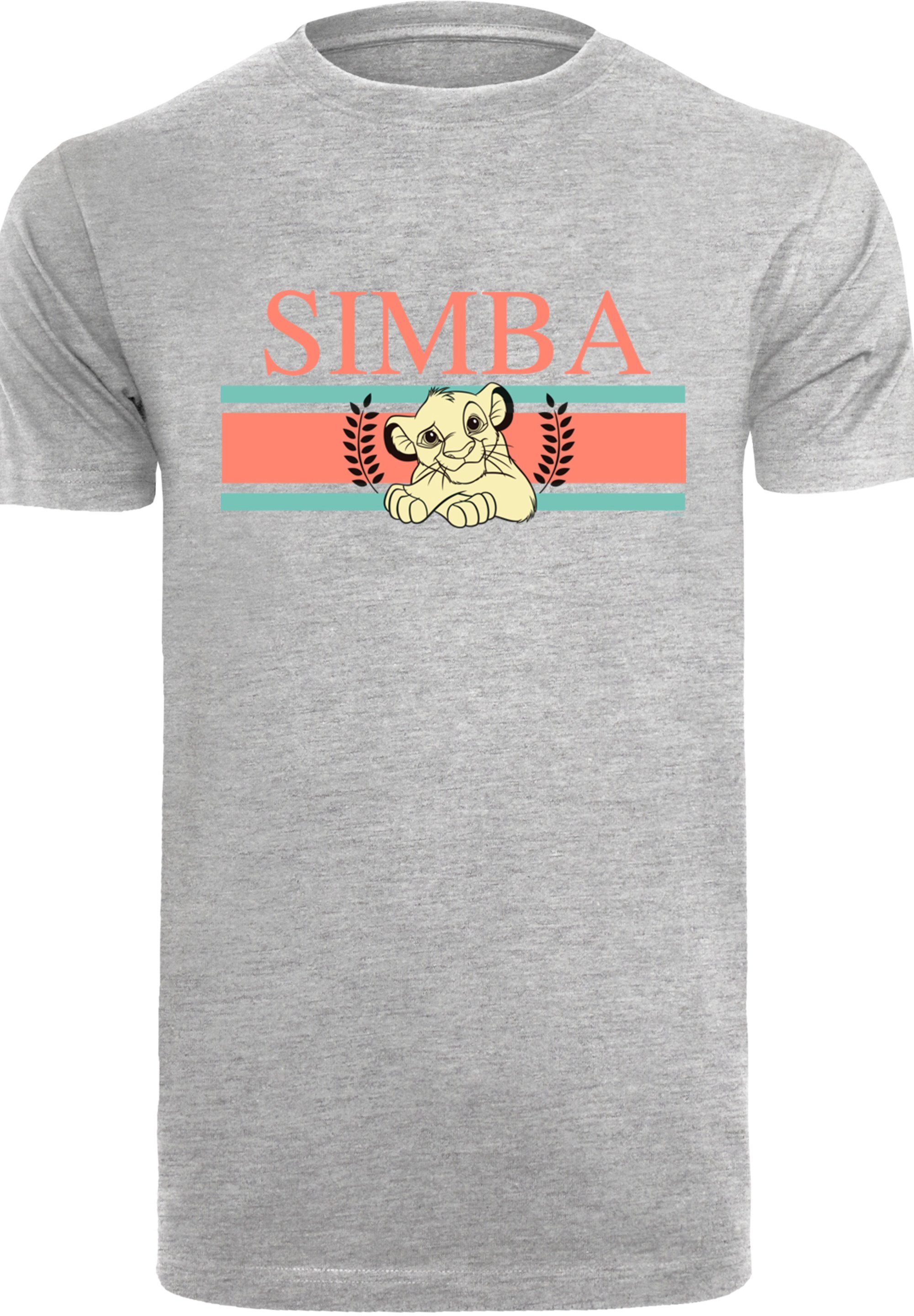 F4NT4STIC T-Shirt Disney König der Löwen Simba Stripes Print, Rippbündchen  am Hals und Doppelnähte am Saum
