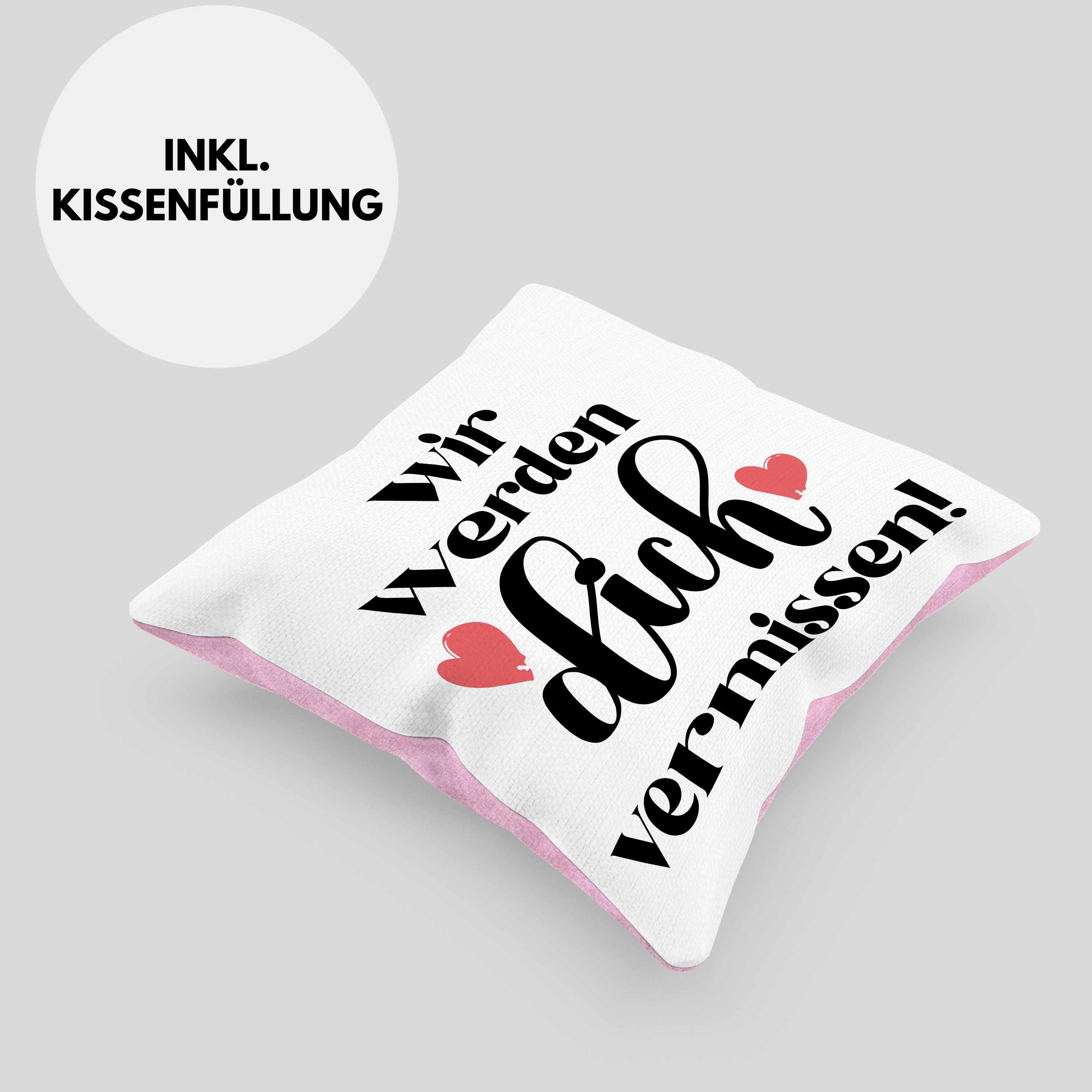 Trendation - Kollegin Wir Dekokissen Dich Rosa Spruch Neuer Trendation Jobwechsel Abschiedsgeschenk mit Job Vermissen Geschenk Werden Füllung 40x40 Dekokissen Kissen