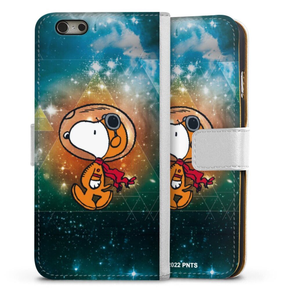 DeinDesign Handyhülle Snoopy Astronaut Offizielles Lizenzprodukt, Apple iPhone 6 Hülle Handy Flip Case Wallet Cover Handytasche Leder
