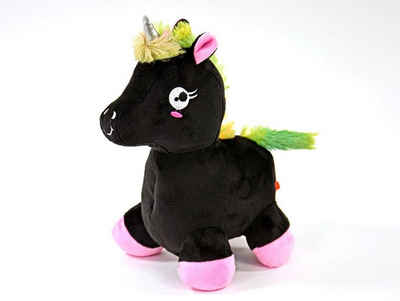 Kögler Kuscheltier Einhorn mit Sound Regenbogenschwanz schwarz 24 cm