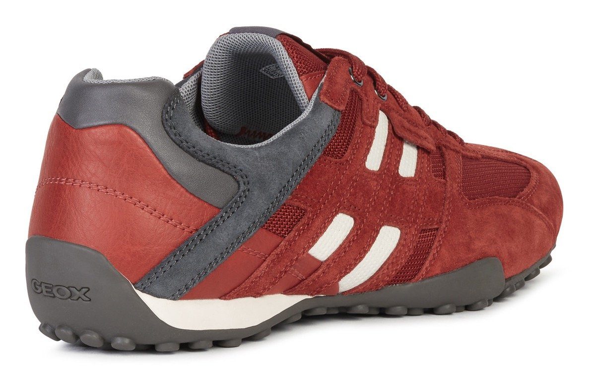 rot-grau Membrane Sneaker im Snake Geox Spezial Materialmix Geox mit
