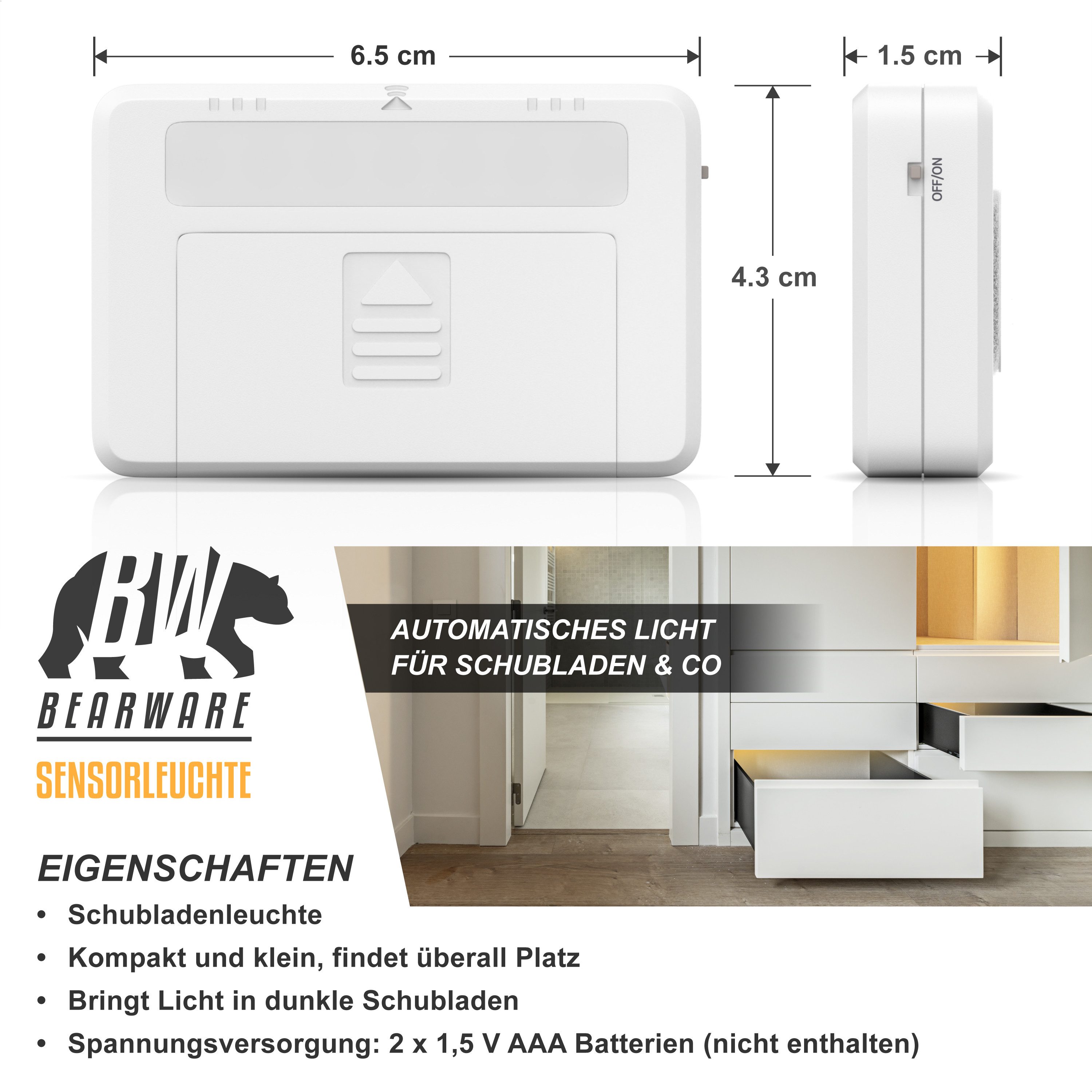 BEARWARE LED Schrankinnenraumbeleuchtung Schubladenleuchte, Schrankleuchte, günstig online kaufen