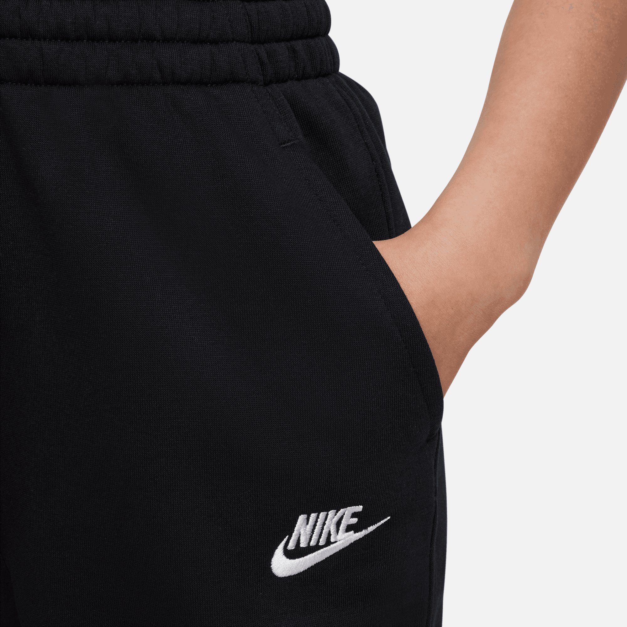 Sportswear Jogginghose PANTS BIG FITTED CLUB HIGH-WAISTED BLACK/BLACK/WHITE FLEECE (GIRLS) Nike KIDS'