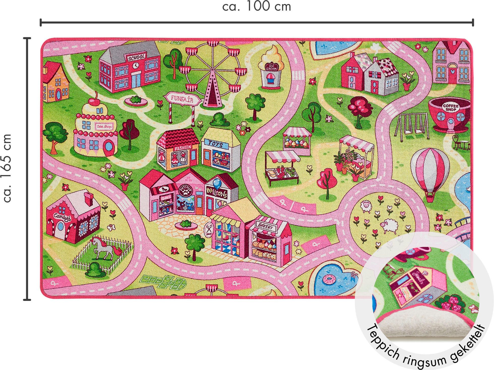 Andiamo Kinderteppich »Straße, LAGERRÄUMUNG!«, rechteckig, 5 mm Höhe, Straß günstig online kaufen