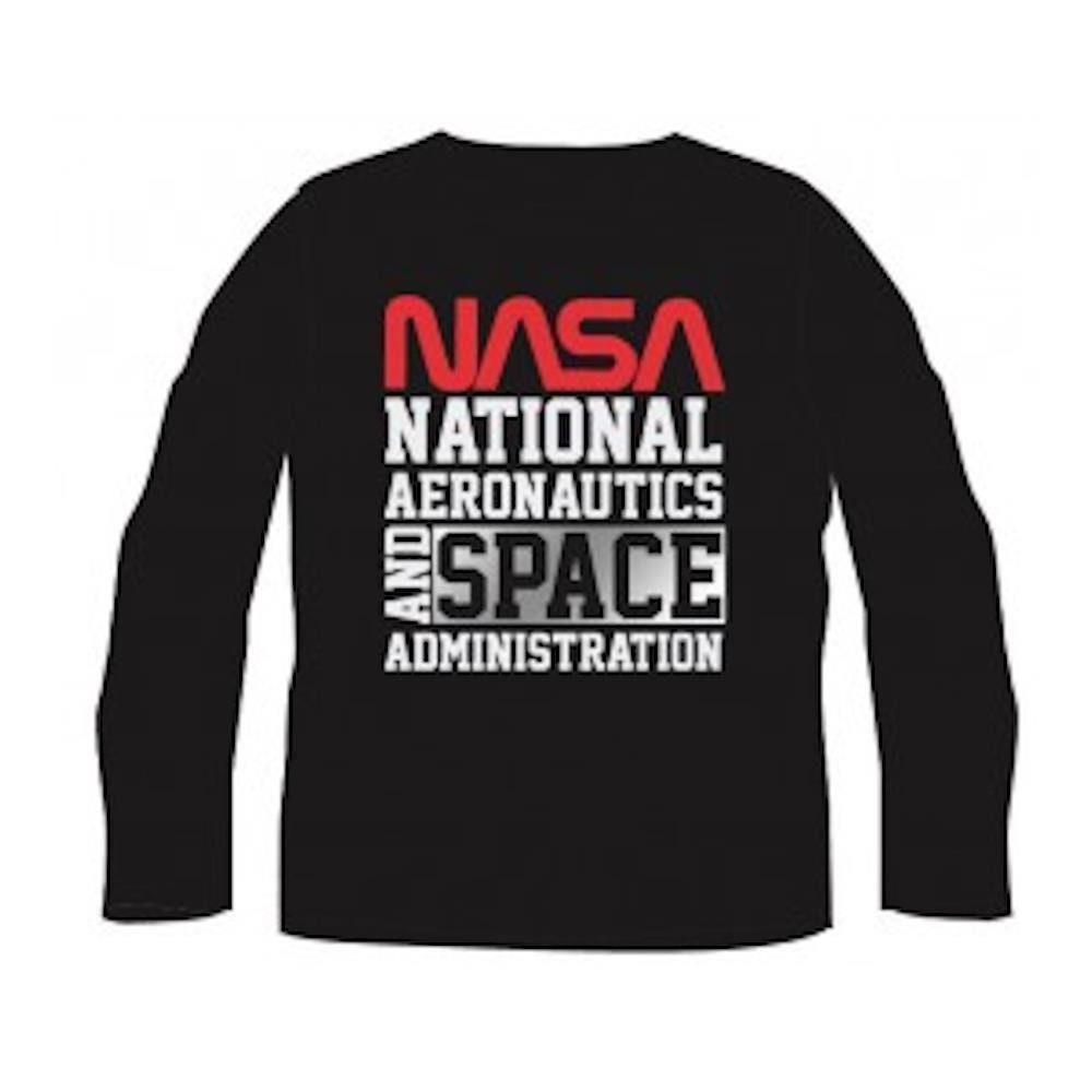 NASA T-Shirt NASA Langarm-T-Shirt für Jungen, Grau & Schwarz, Größen 134–164