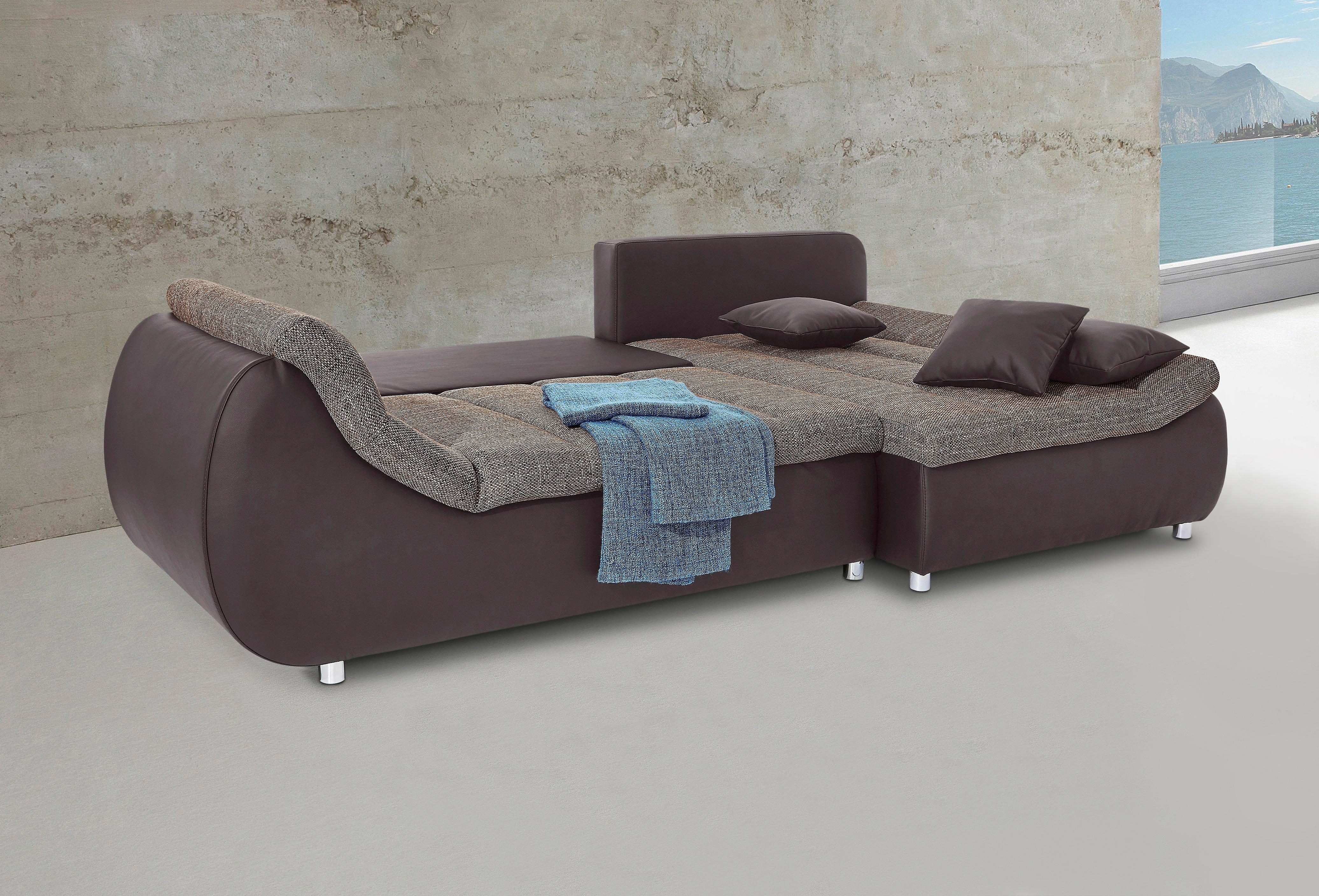 INOSIGN Ecksofa "Imola elegant und bequem, aktuelle Steppung im Sitz, L-For günstig online kaufen