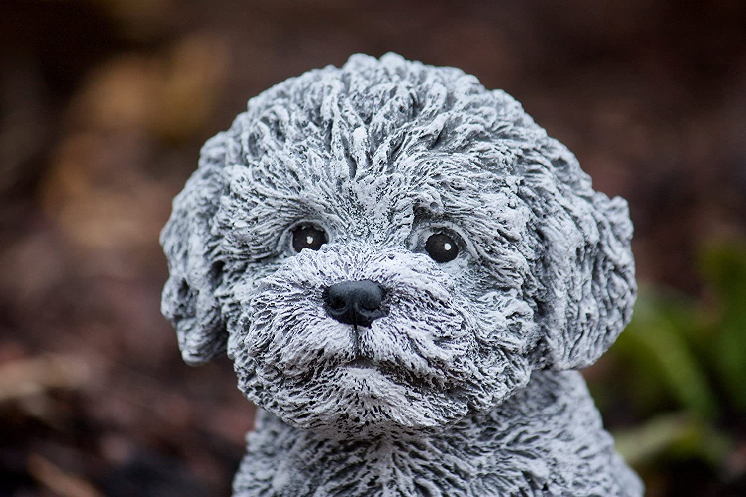Stone and Style Gartenfigur Frostfeste Steinfigur Hund Malteser Welpe – Bild 4 von 5