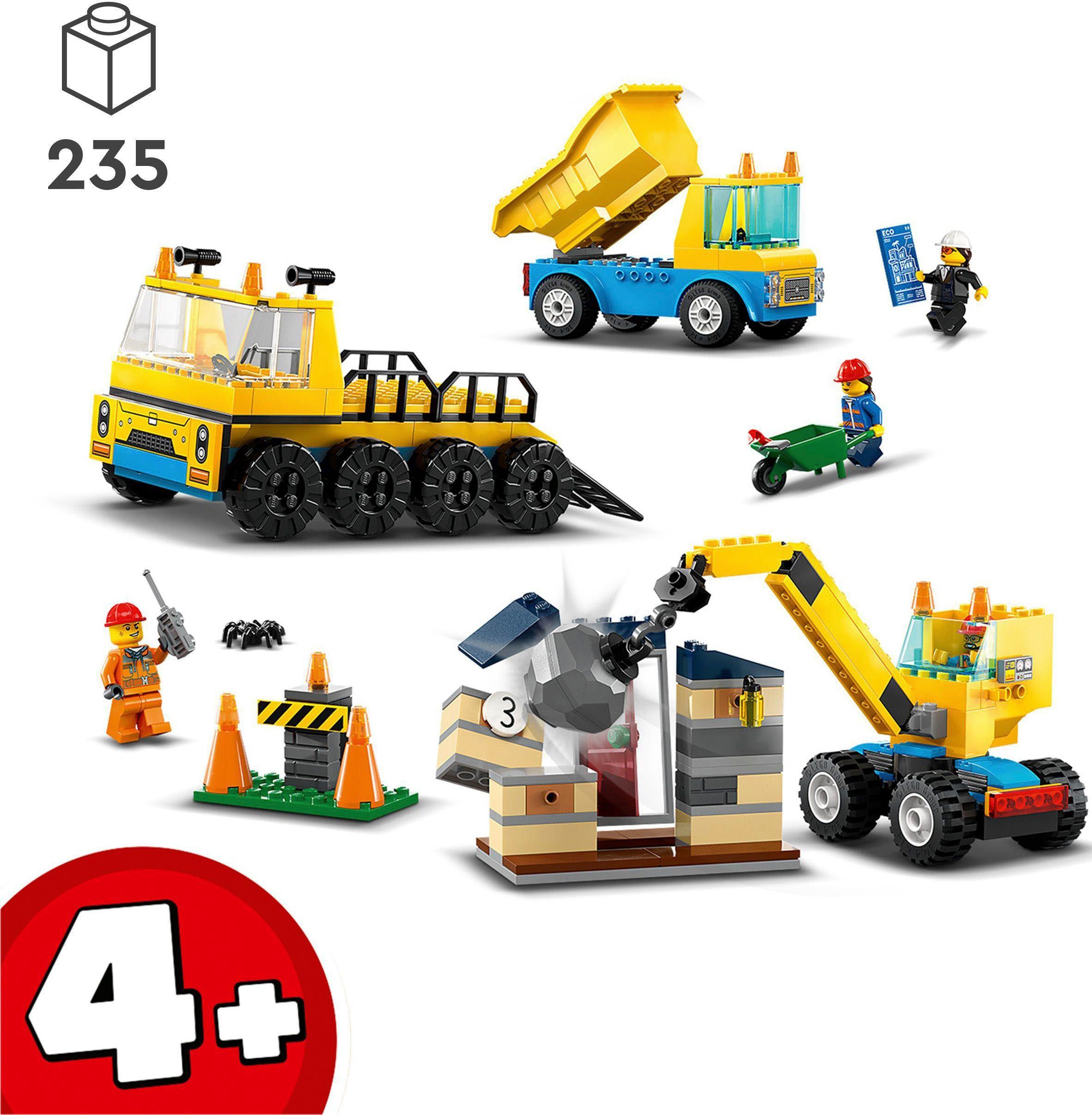 LEGO® Baufahrzeuge und Kran mit Abrissbirne günstig online kaufen