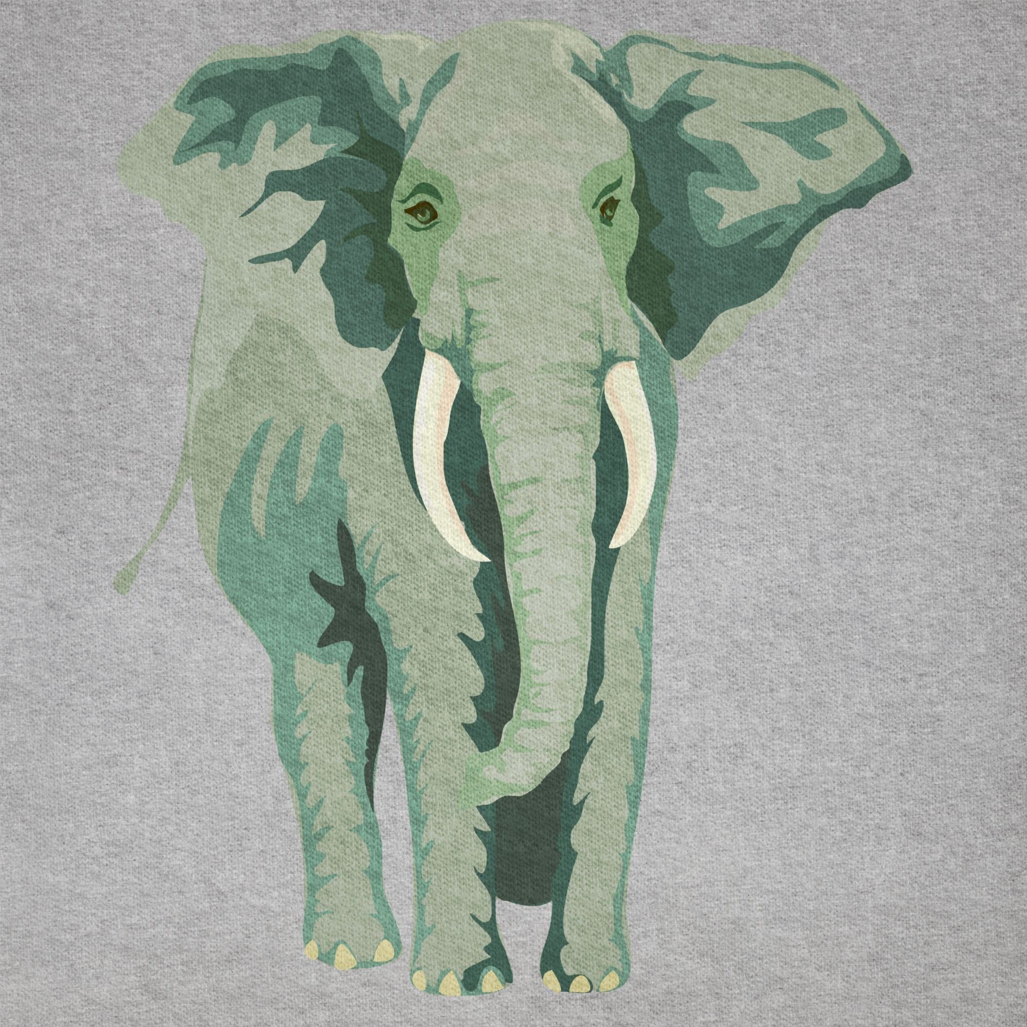 Tiermotiv T-Shirt Animal Shirtracer Elefant meliert 2 Grau Print