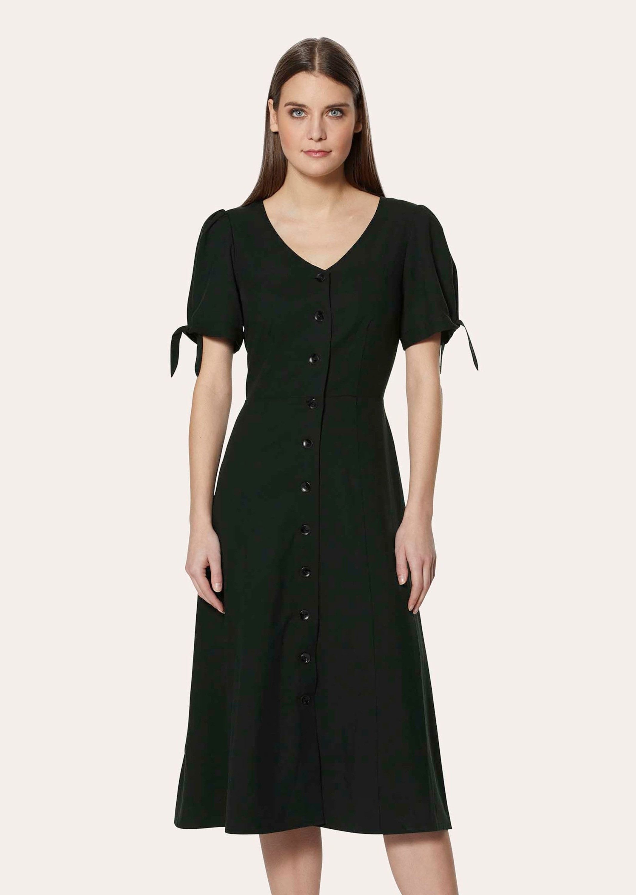 MADELEINE Maxikleid Viskosekleid mit V-Ausschnitt, Kurzarm Tailliertes Midi günstig online kaufen