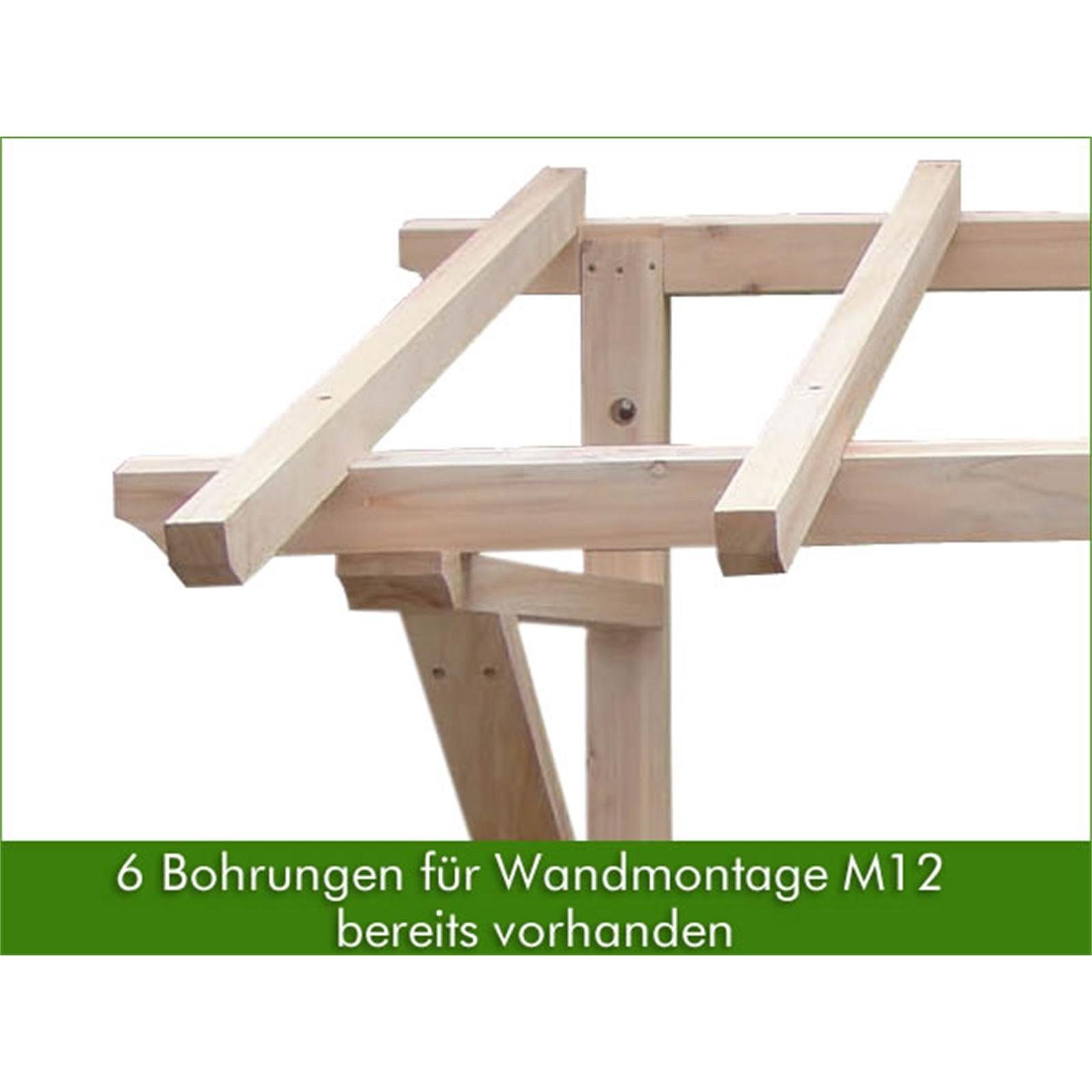 Feel2Home Vordach 2050 mm Haustürvordach Holz Vordach Pultvordach Haustür Überdachung (Stück, 1 St., Vordach Holz (unbehandelt), Unbehandelt – Bild 5 von 5