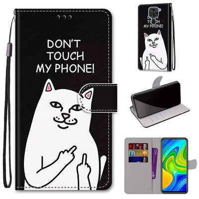 Wigento Handyhülle Für Xiaomi Redmi Note 9 Kunstleder Handy Tasche Book Motiv 4 Schutz Hülle Case Cover Etui Neu