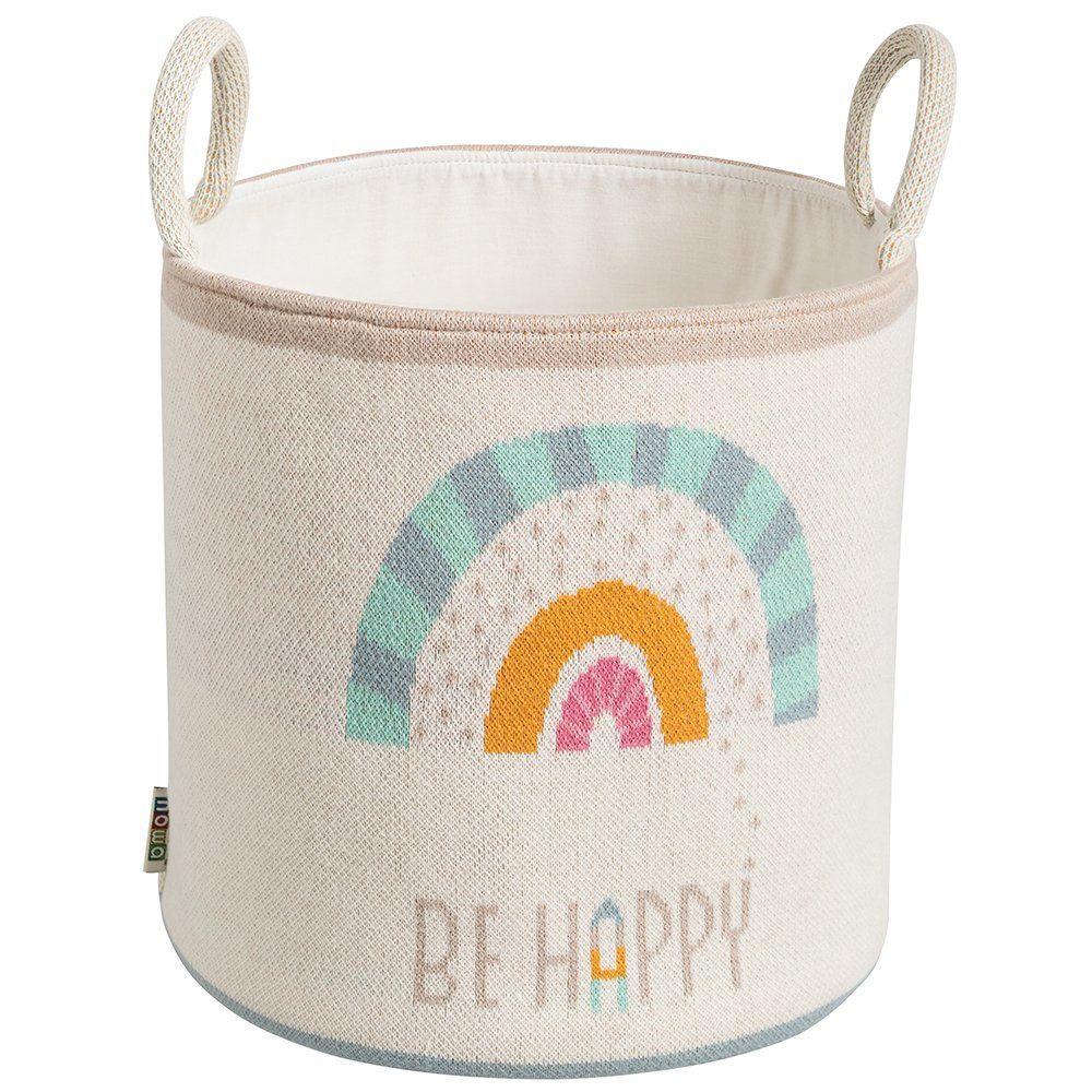 howa Aufbewahrungskorb be happy, Spielzeugkorb Kinderzimmer beige, Baumwolle, Strick, Ø 26cm, H 28cm