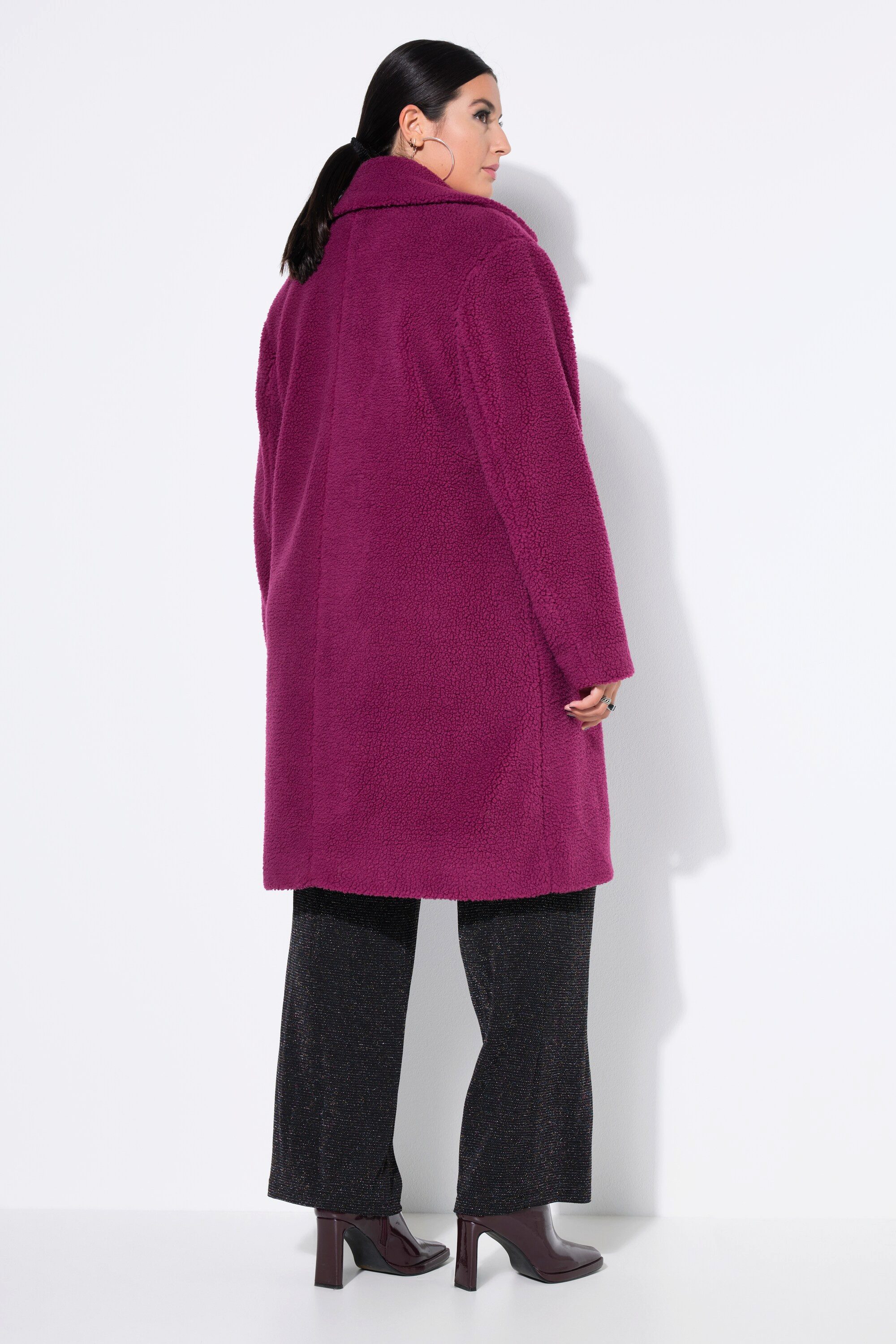 Studio Untold Wintermantel Teddy-Mantel A-Linie Reverskragen