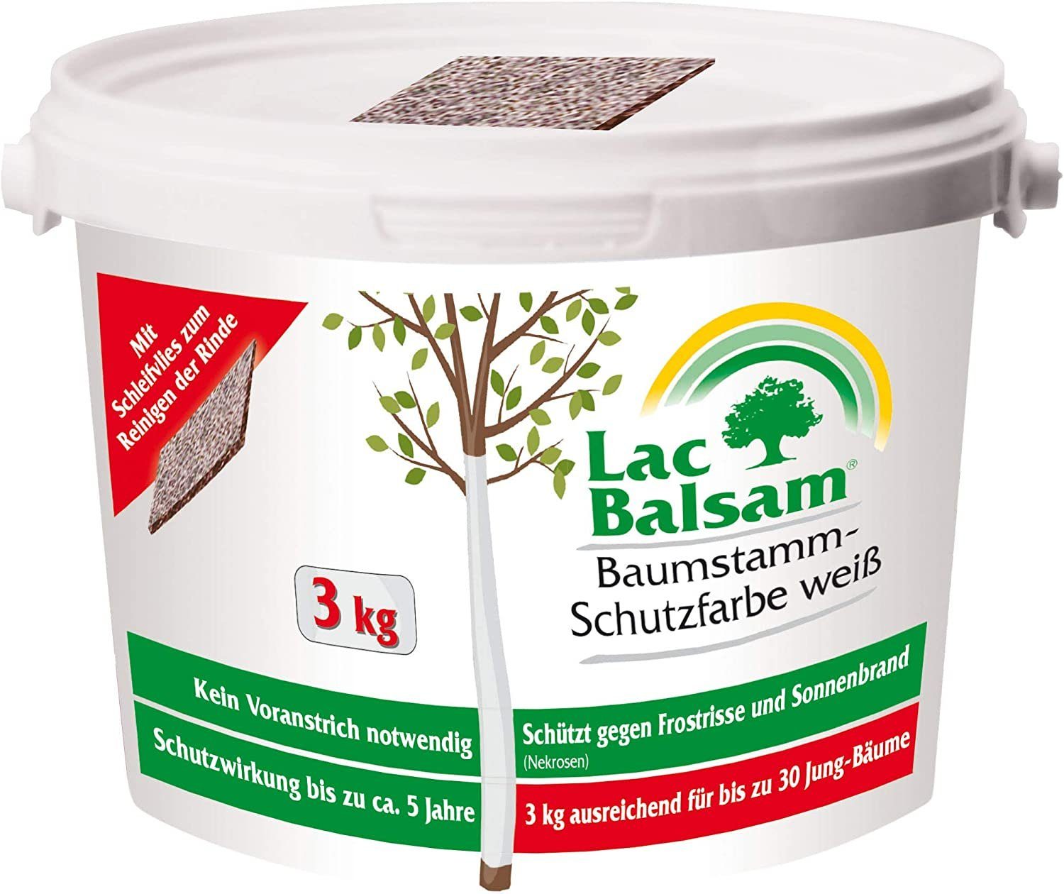 LacBalsam Wundverschluss Baumanstrich Etisso Lac Balsam Baumstamm Schutzfarbe weiß 3 kg Baumpflege Weißanstr