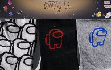 Among Us Freizeitsocken AMONG US Kindersocken Jungen und Mädchen Strümpfe 6 Paar Socken für Gamer Kinder und Jugendliche Kniestrümpfe Gr.31/34 35/38 39/42