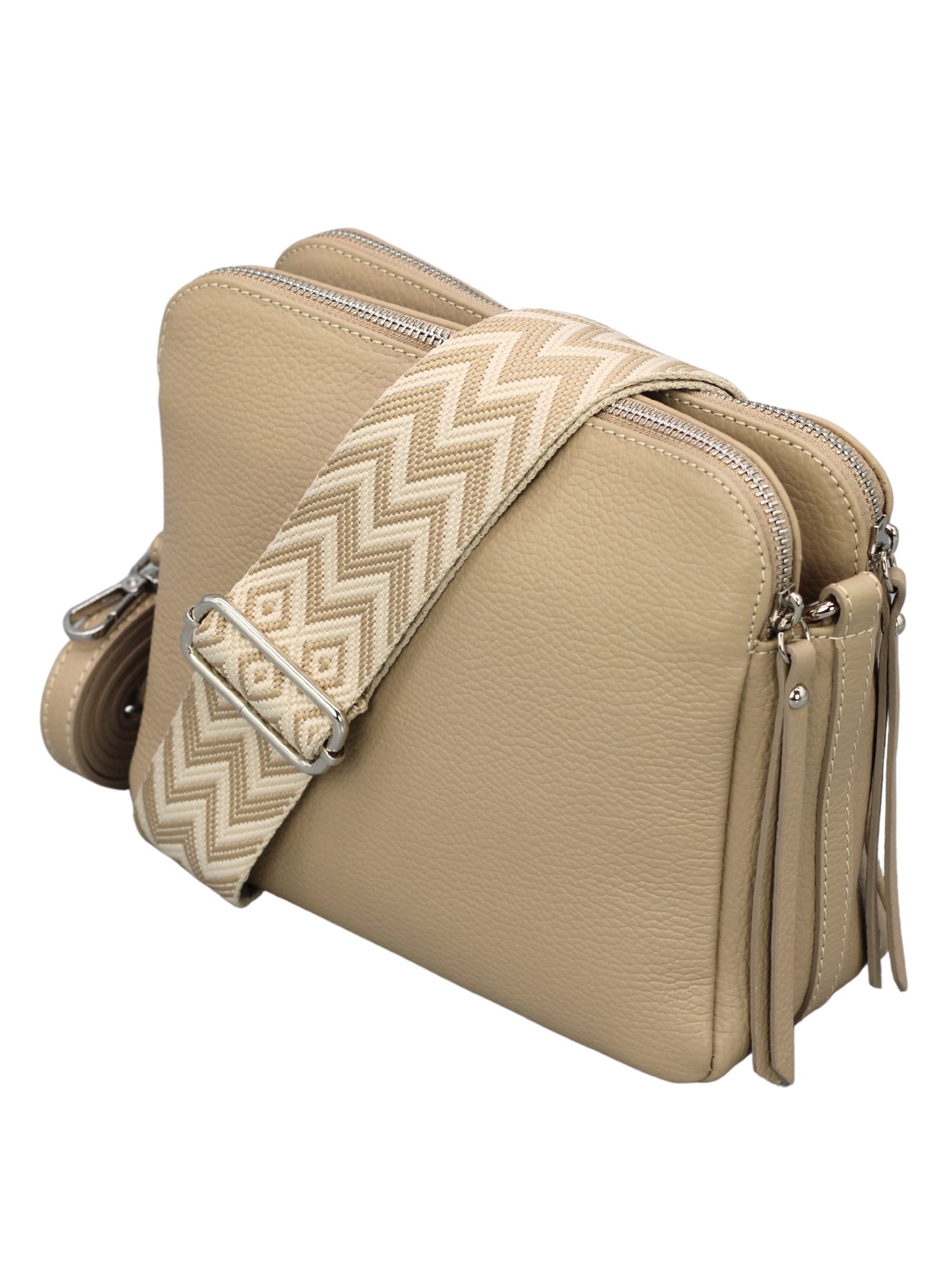 Adel Bags Schultertasche MARA Umhängetasche für Damen, Schultertasche aus Echtleder, hergestellt in Italien, mit 2 Riemen