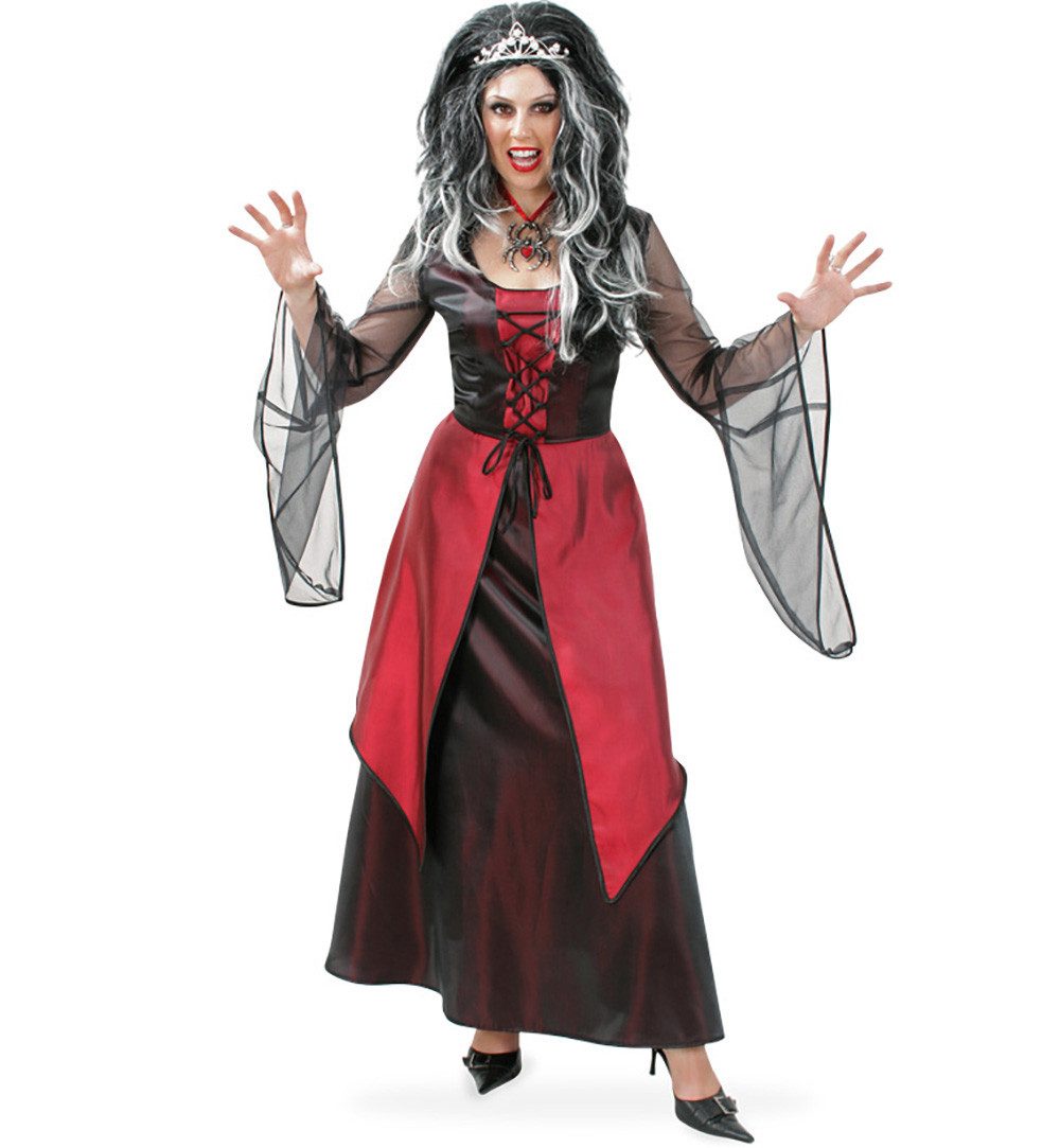 Fries Hexen-Kostüm Gothic Hexen Kleid Vivien Halloween Damenkleid rot Karneval Horror