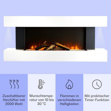 Klarstein Elektrokamin Studio Light & Fire 1, elektrischer Kamin mit Heizfunktion Heizlüfter elektrischer Kaminofen