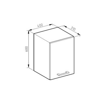 Vicco Hängeschrank Küchenhängeschrank 40 cm R-Line Weiß Sonoma