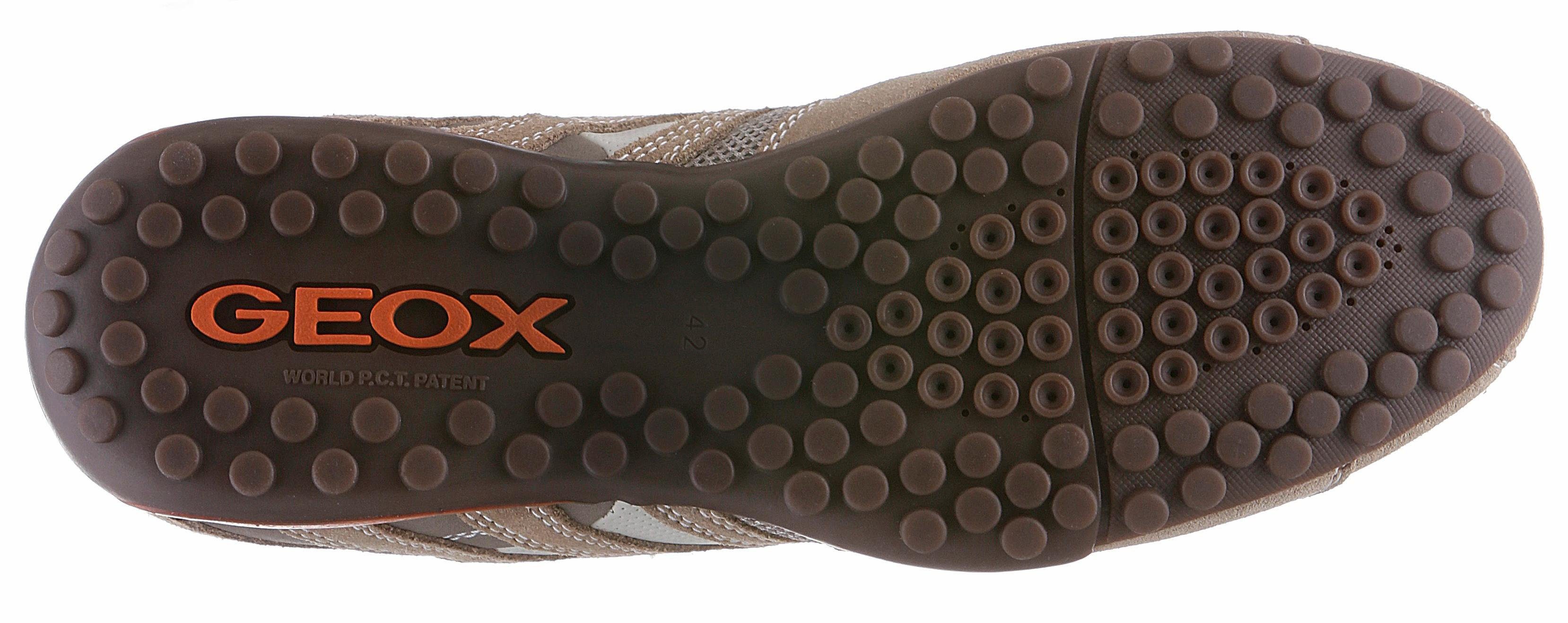 Geox Snake Membrane Sneaker Spezial beige mit Materialmix Geox im