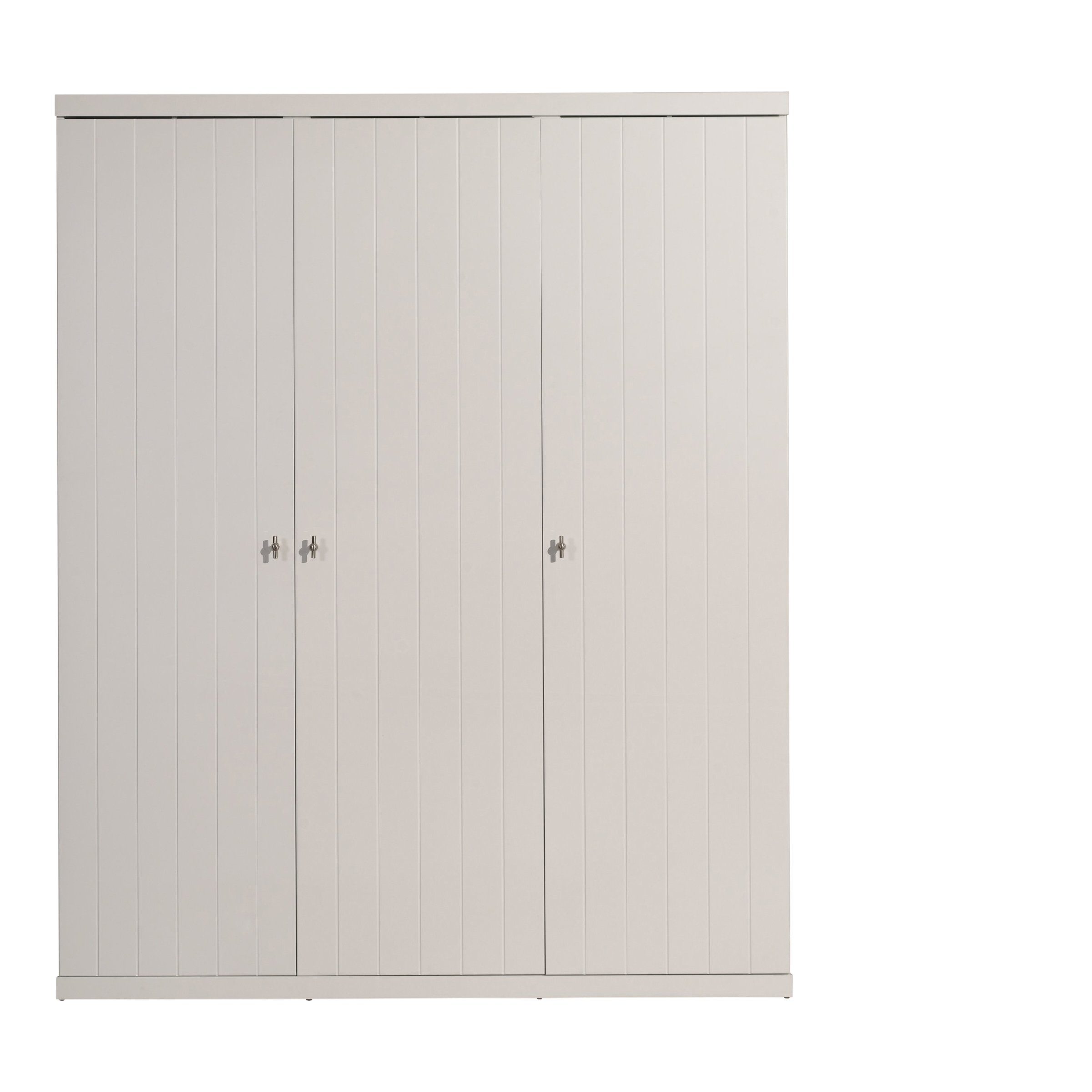möbelando Kleiderschrank ROBIN aus MDF in Weiß mit 3 Türen. Abmessungen (BxHxT) 166x204,5x57 cm | Kinderkleiderschränke