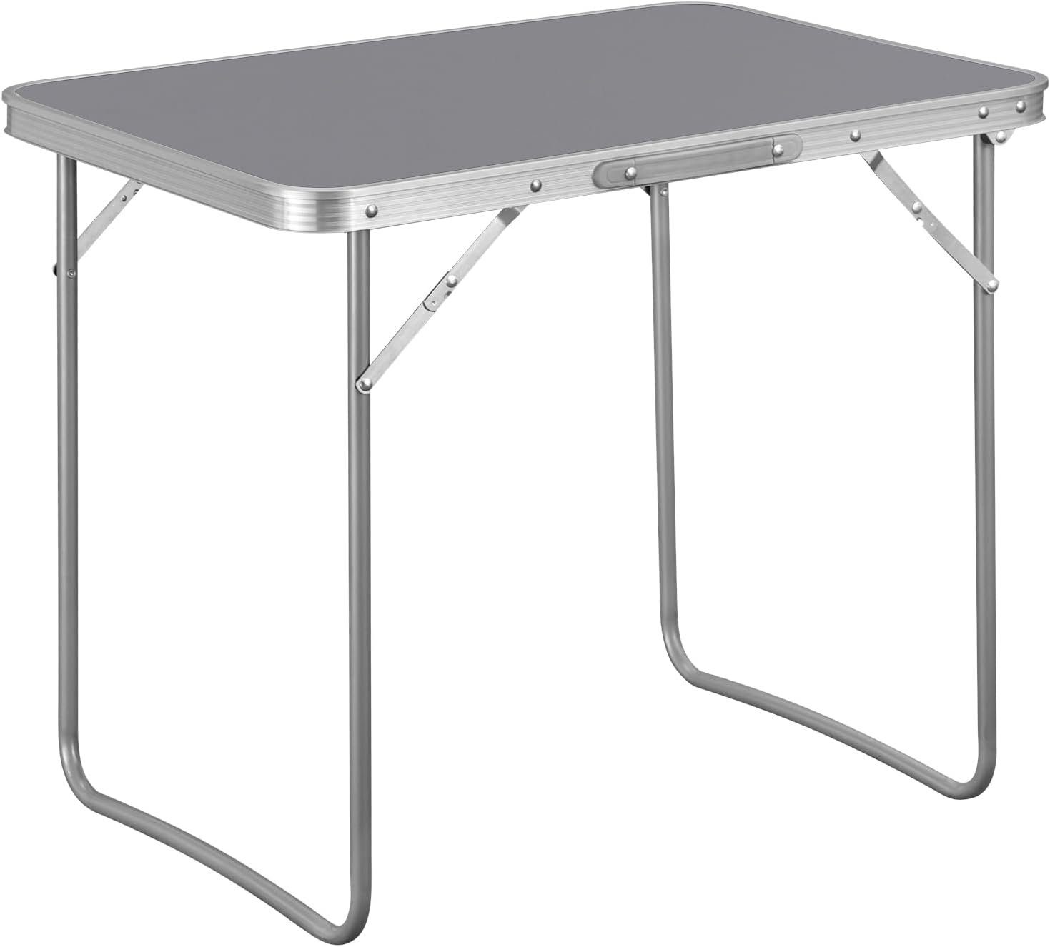 MDF mit Campingtisch Grau Alu und zusammenklappbar Woltu Griff, (1-St), aus