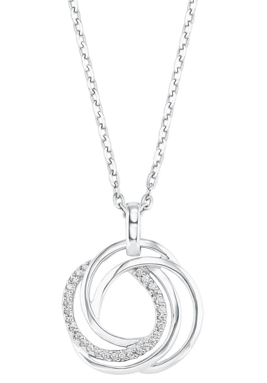 Amor Kette mit Anhänger verschlungene Kreise, 2024163, mit Zirkonia (synth)