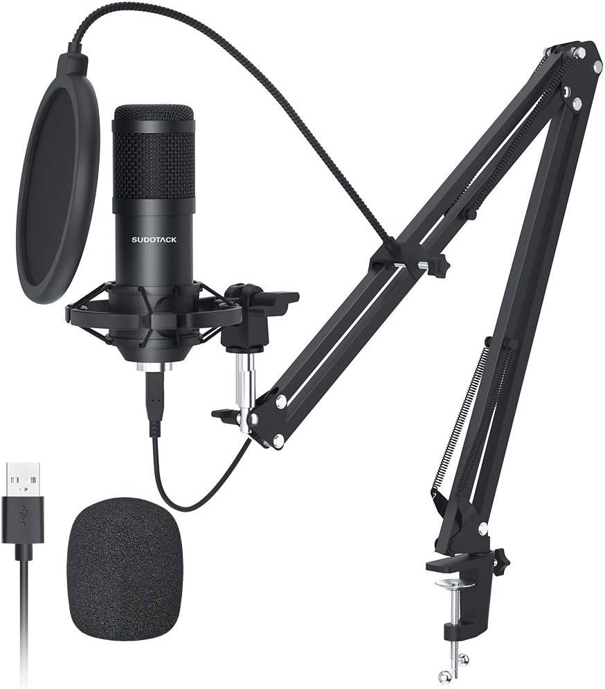 SUDOTACK Streaming-Mikrofon, Kondensatormikrofon USB, Nierenmikrofon, PC, professionell, Podcasting
