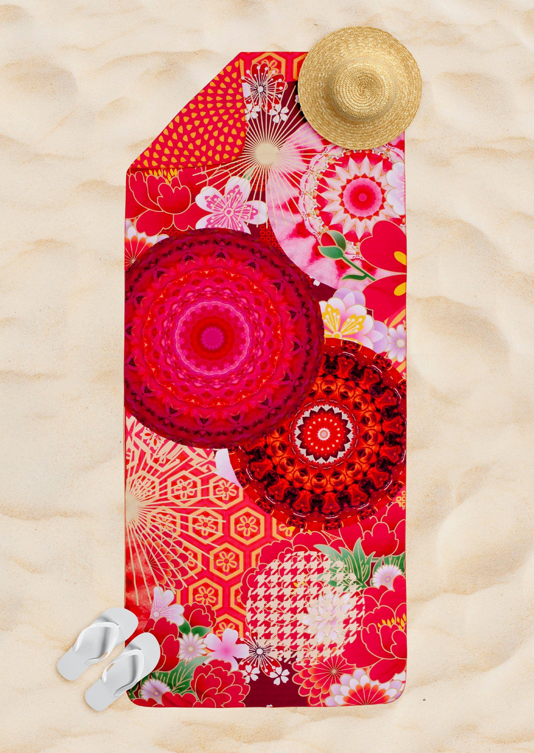 hip Strandtuch Yuki, Microfaser (1-St), mit Mandala, Kleiner Print auf der  Rückseite