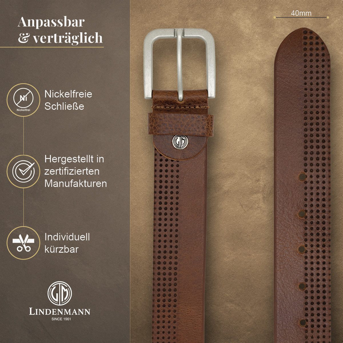 LINDENMANN Ledergürtel