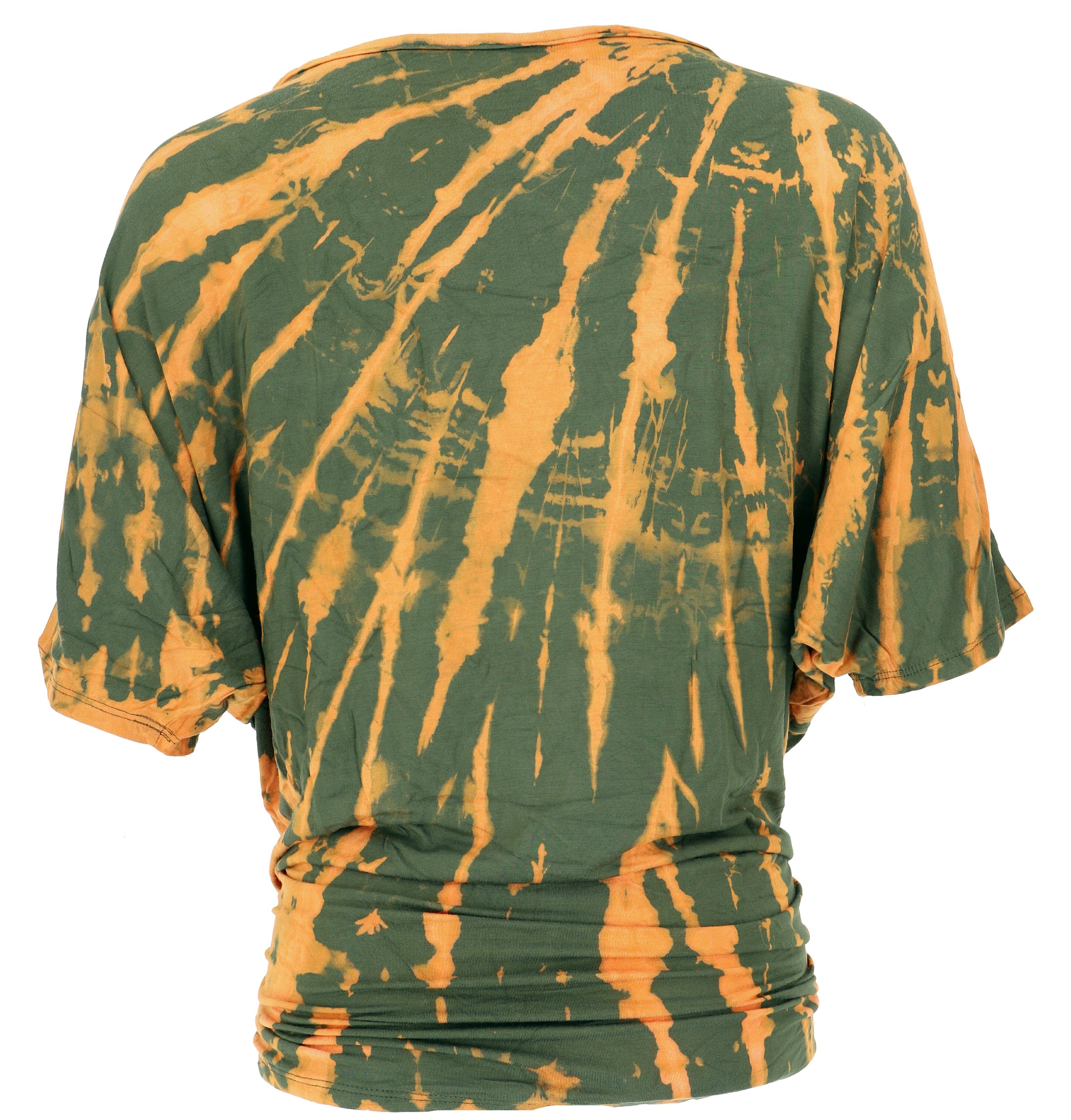 Guru-Shop T-Shirt Batikshirt mit Fledermausärmeln, lockeres.. günstig online kaufen