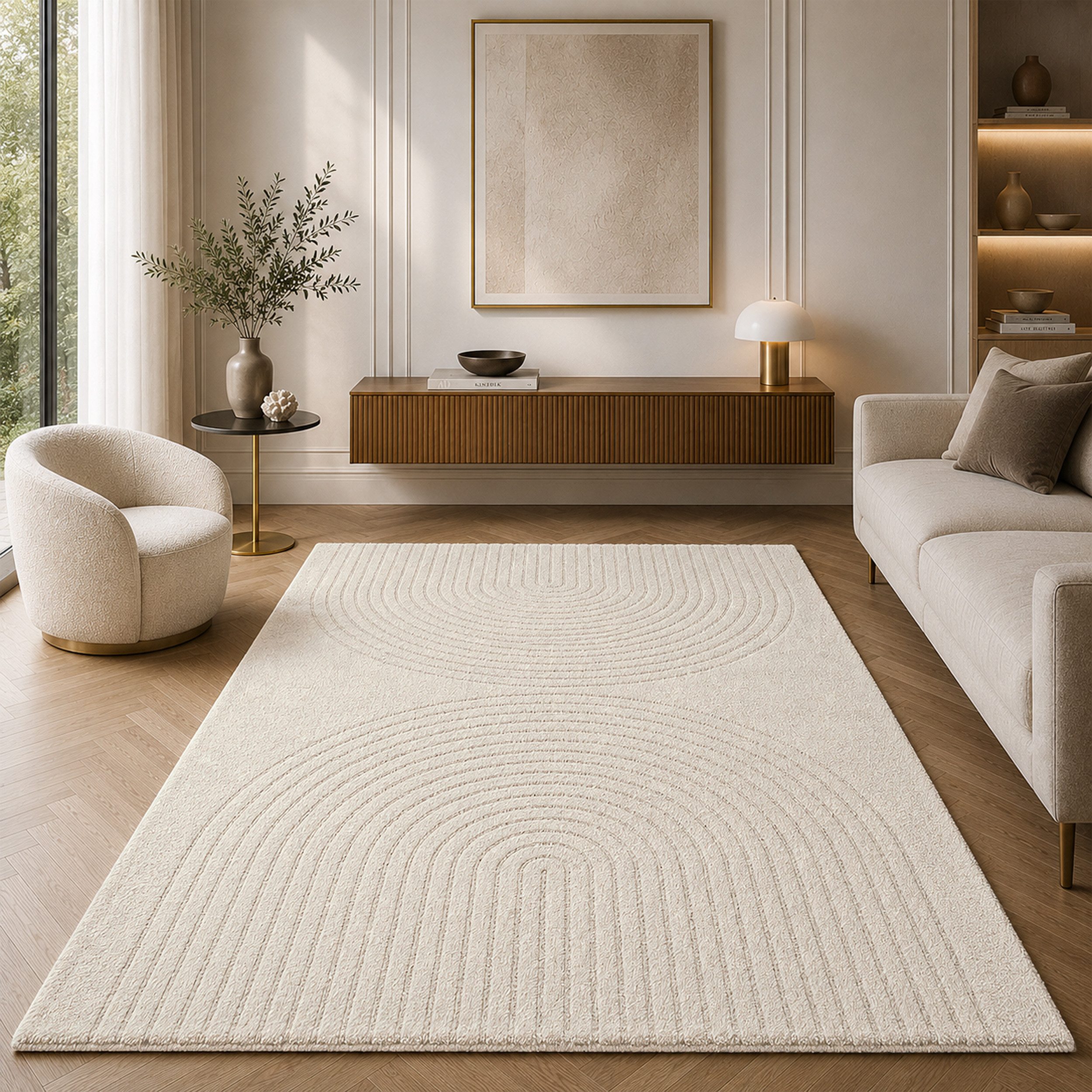 OTTO home Designteppich Soft Dune in Standard- und Premium-Qualität, 3D Optik/Hoch-Tief Effekt, rechteckig, moderner Wohnzimmer Teppich, hohe Flordichte und angenehm weich