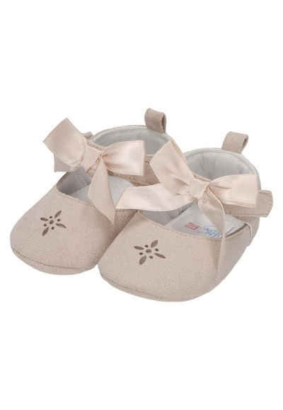 Sterntaler® Babyballerina Schleife Krabbelschuh (1-tlg., Baby Hausschuhe mit Satinschleife, Babyschuhe weich) Krabbelschuhe Baby mit rutschfester Sohle, Babyschuh aus Canvas