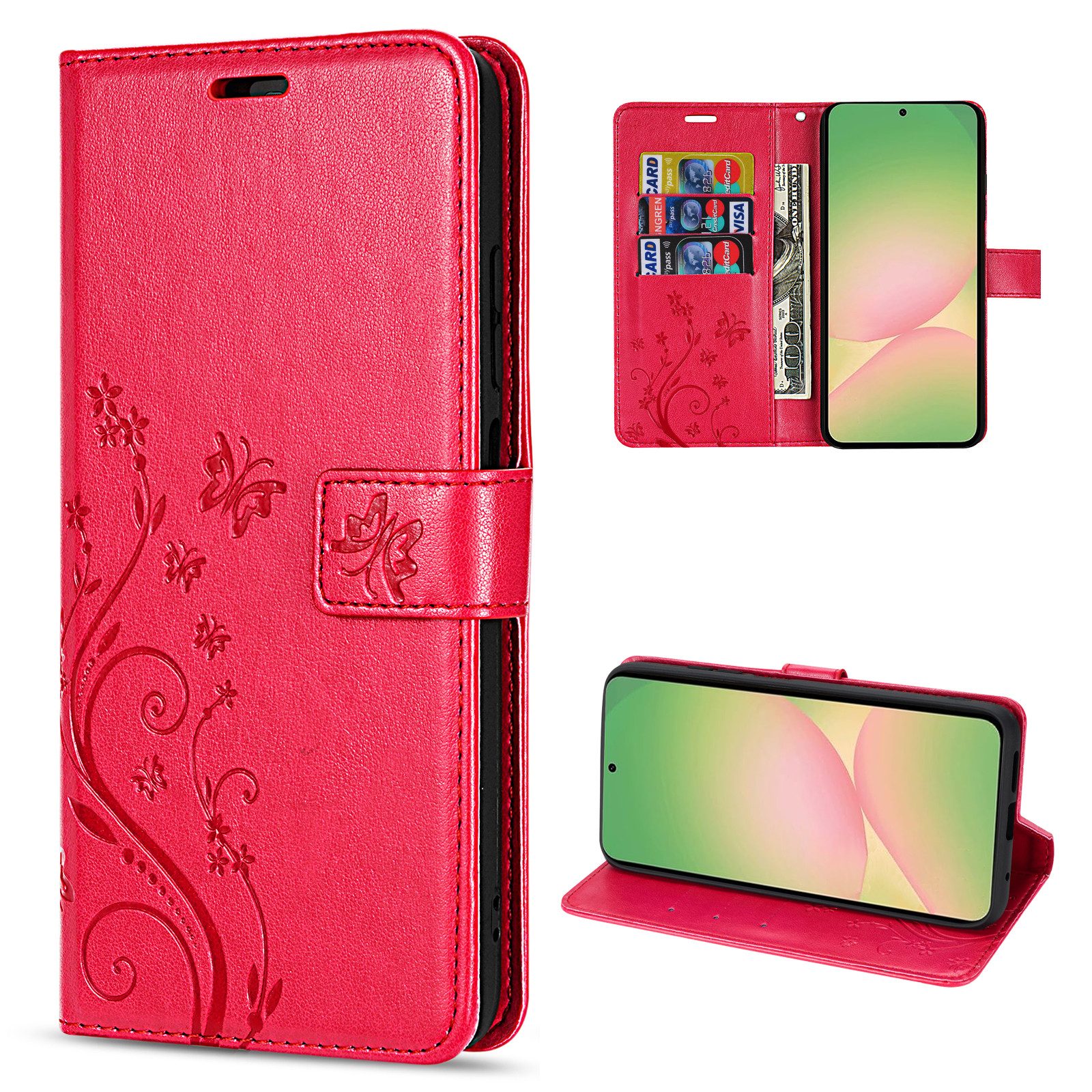 betterfon Handyhülle Handytasche für Samsung Galaxy A56 Handyhülle Klapphülle, Bookstyle-Hülle: Magnetverschluss 3 Kartenfächer & Standfunktion