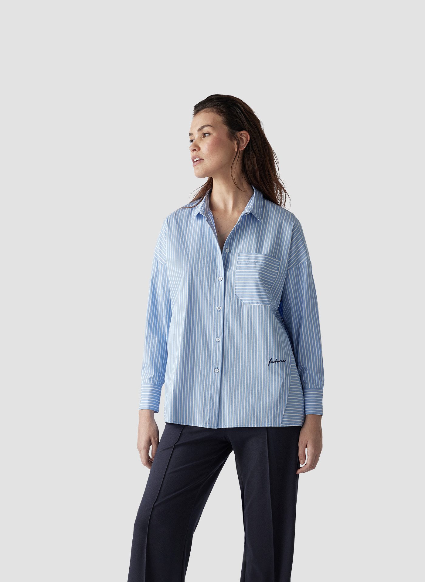 Klassische Bluse LeComte Gestreifte Bluse mit Oversized-Schnitt